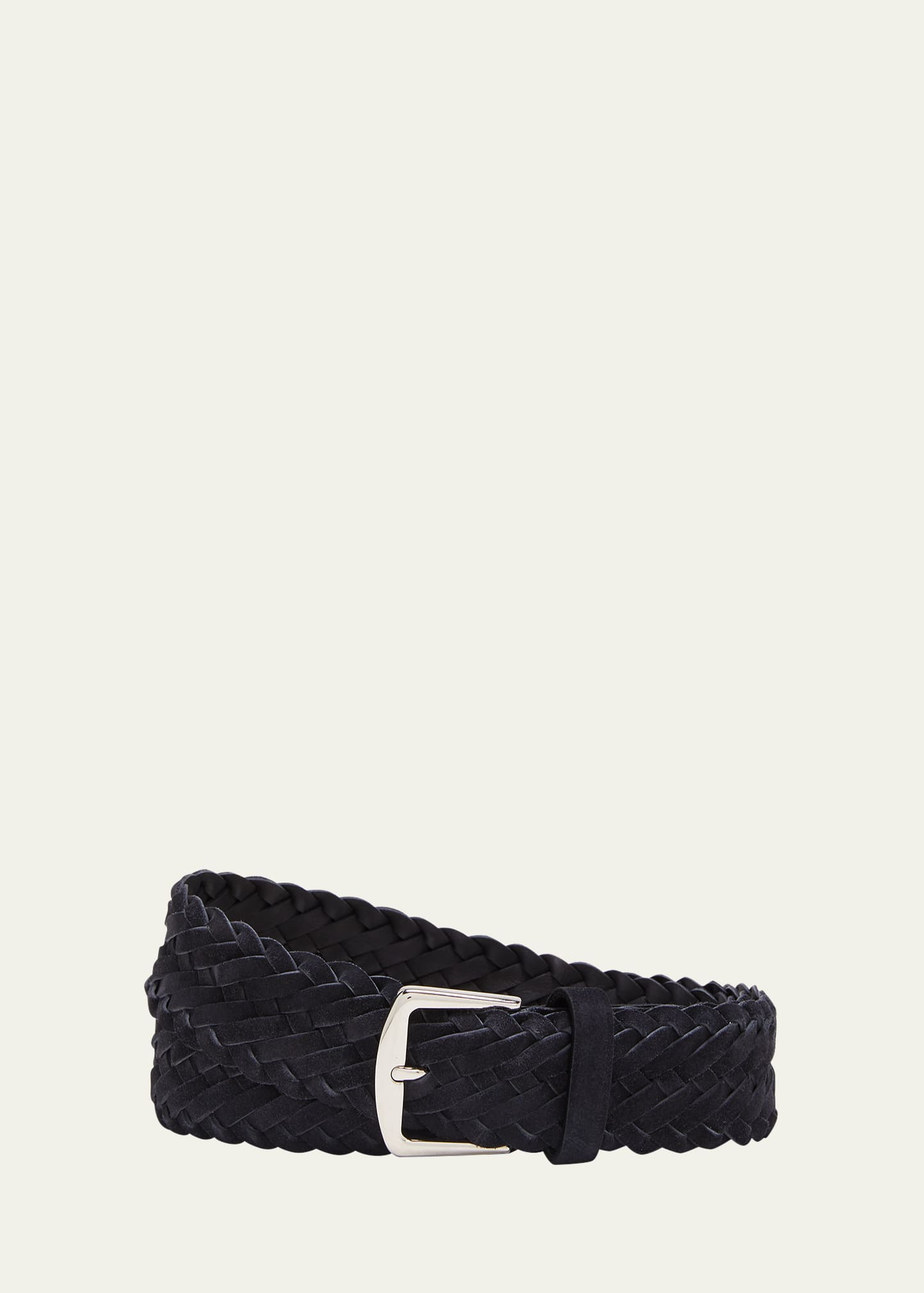 Loro Piana アルサベル・ベルト ブラック Loro Piana Men's Alsavel Braided Suede Belt - Bergdorf Goodman