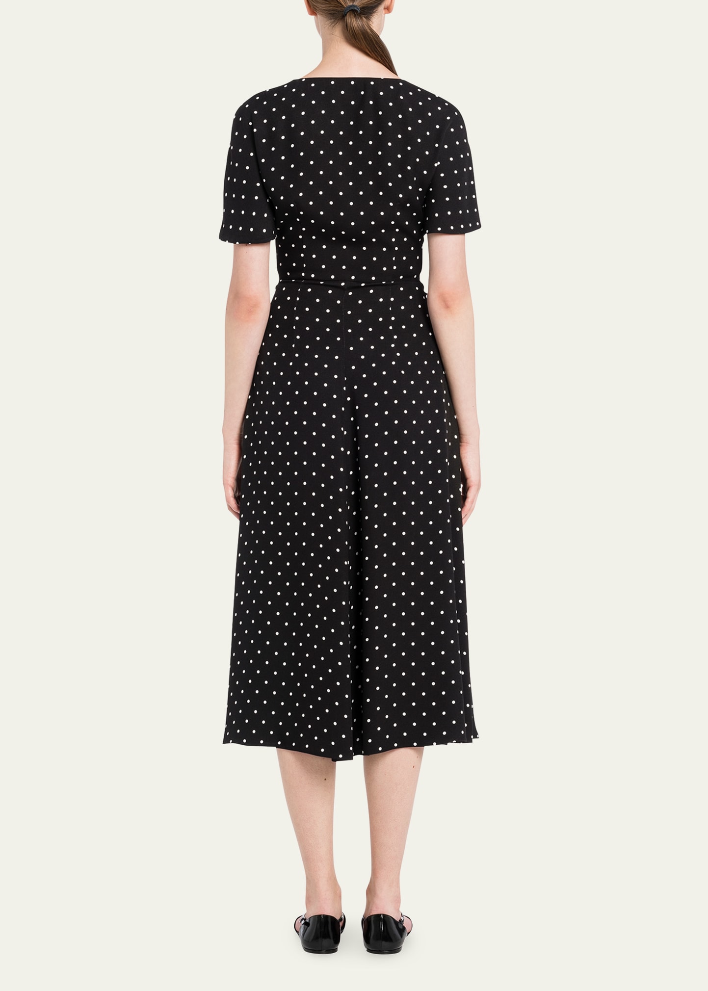 【プラダ・PRADA】Polka-dot ette dress Prada polka-dot Shirt Dress | Black | FARFETCH