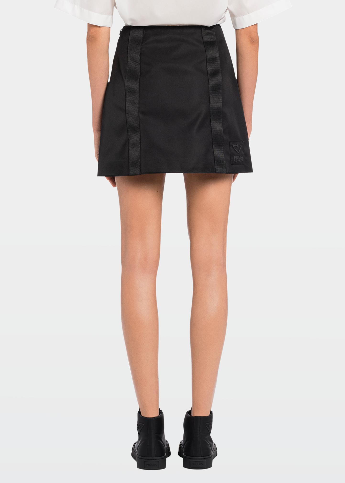 Prada Re-Nylon Logo Buckle Mini Skirt - Bergdorf Goodman
