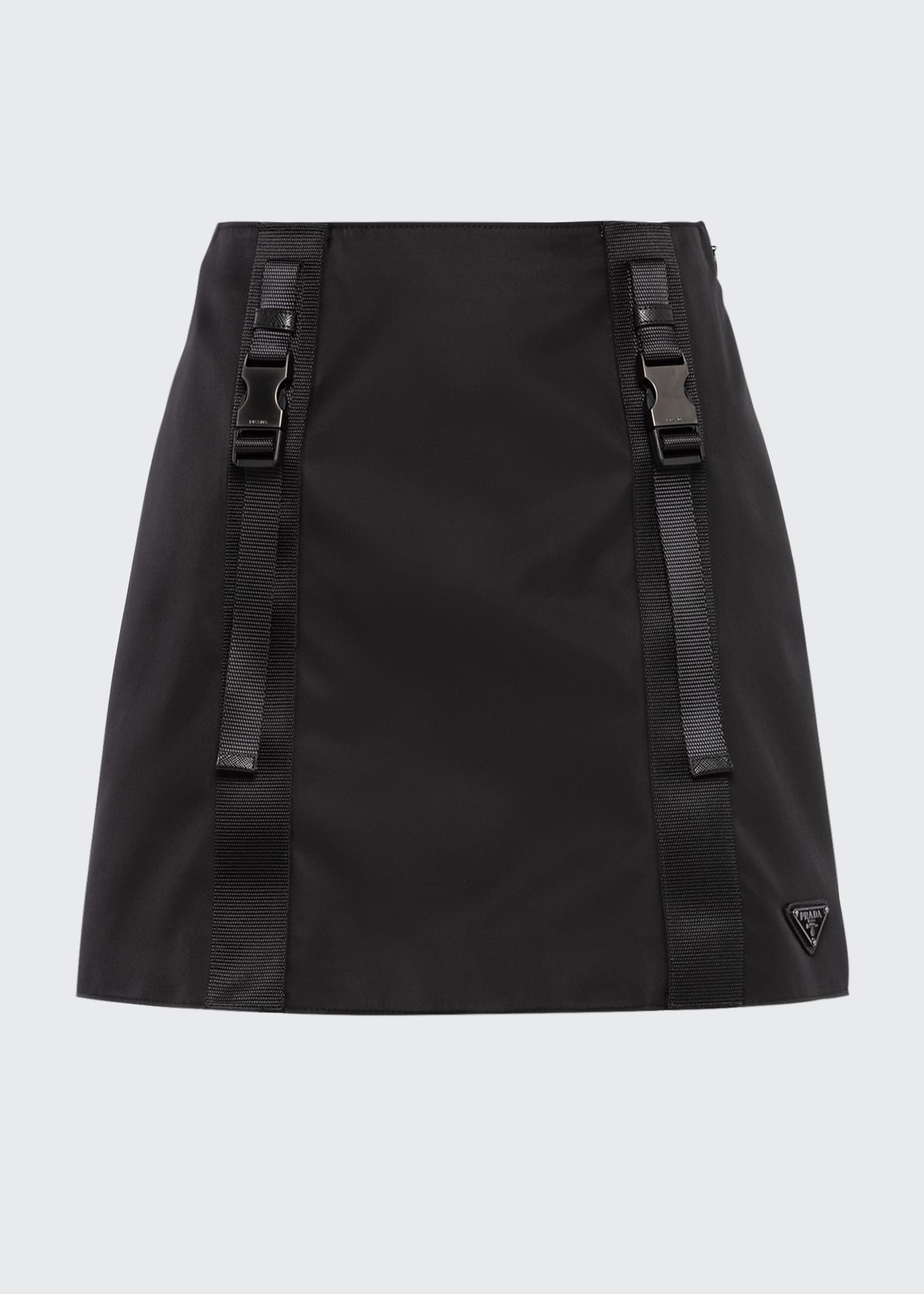 Prada Re-Nylon Logo Buckle Mini Skirt - Bergdorf Goodman