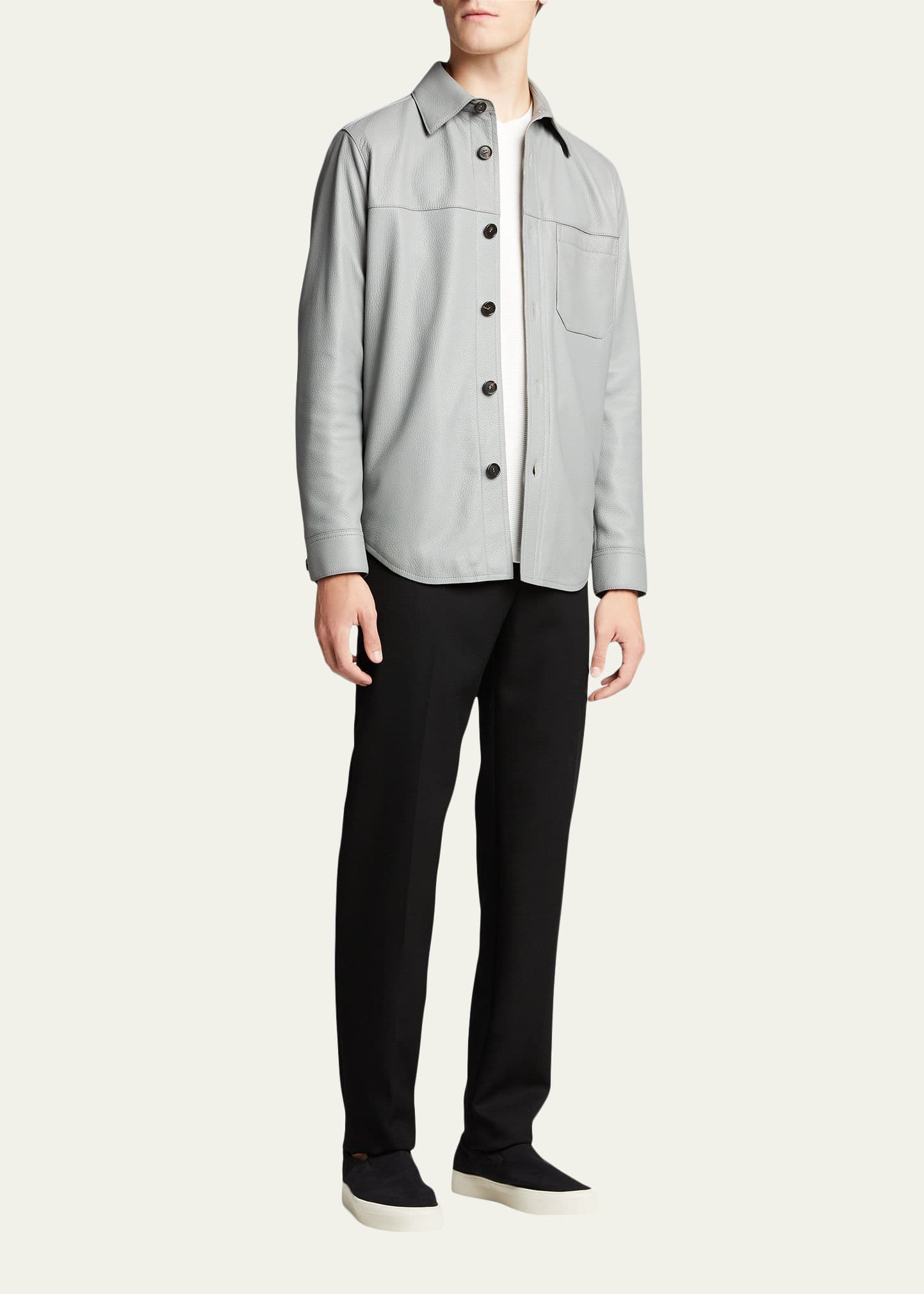 Brioni Men's Solid Deerskin Shirt Jacket - Bergdorf Goodman