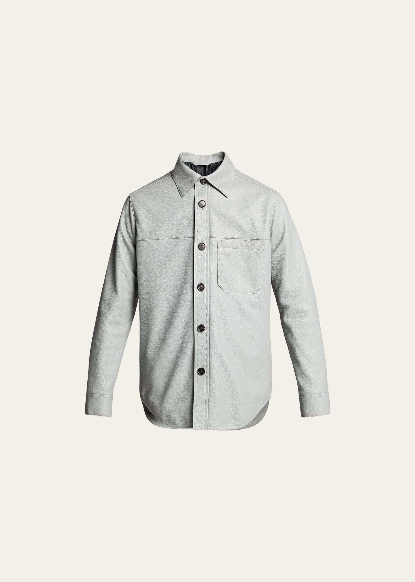 Brioni Men's Solid Deerskin Shirt Jacket - Bergdorf Goodman