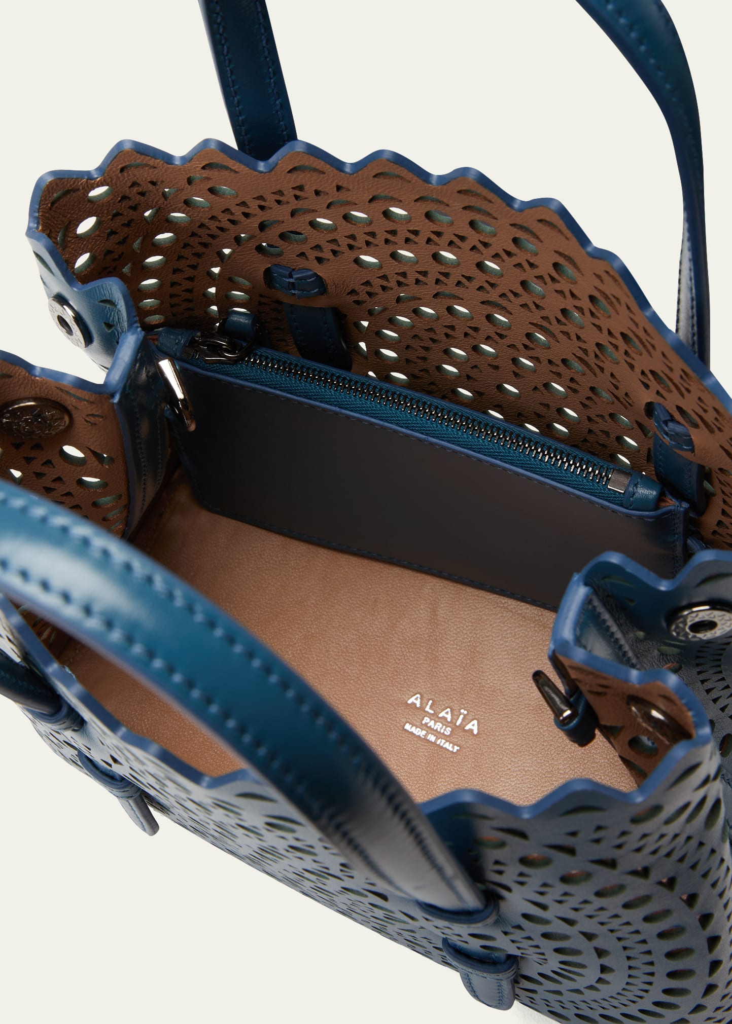 ALAIA Mina 20 Tote Bag in Vienne Perforated Leather