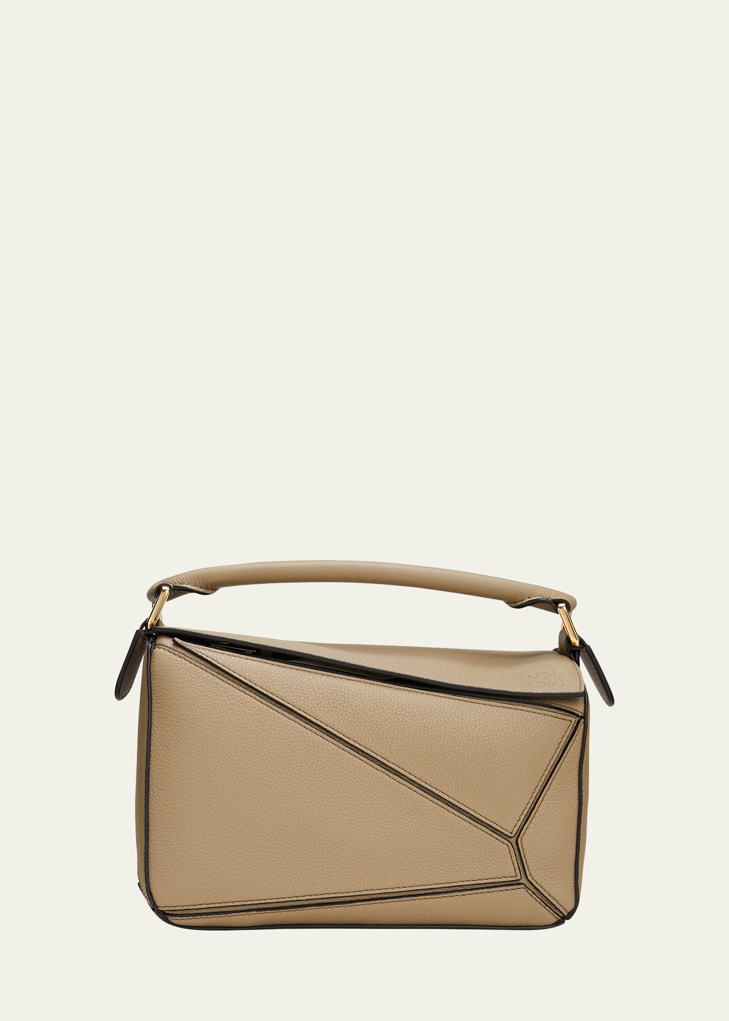 Small Puzzle bag in classic calfskin Chocolate/Burgundy - LOEWE