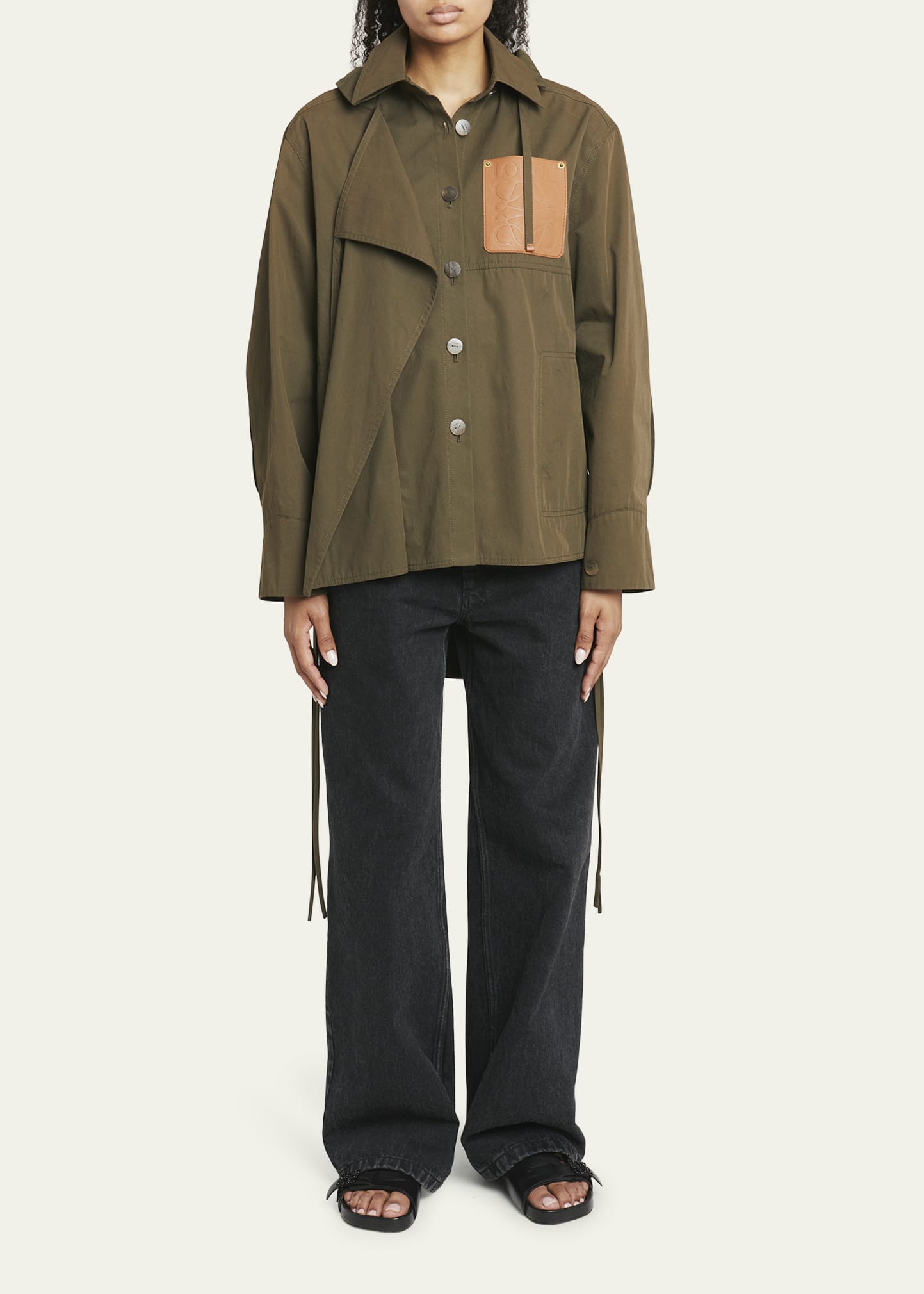 Loewe Water-Resistant Military Parka Jacket w/ Detachable