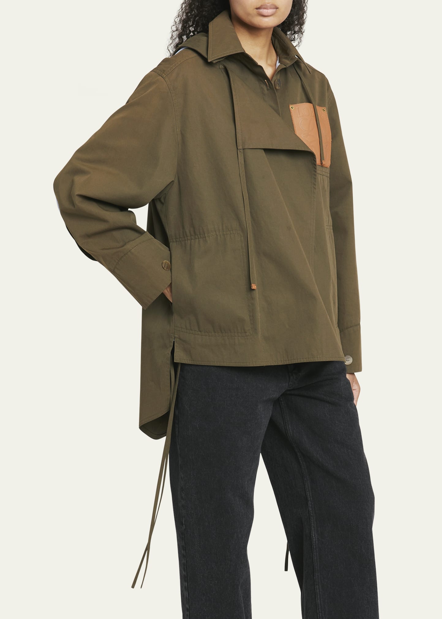 Loewe Water-Resistant Military Parka Jacket w/ Detachable