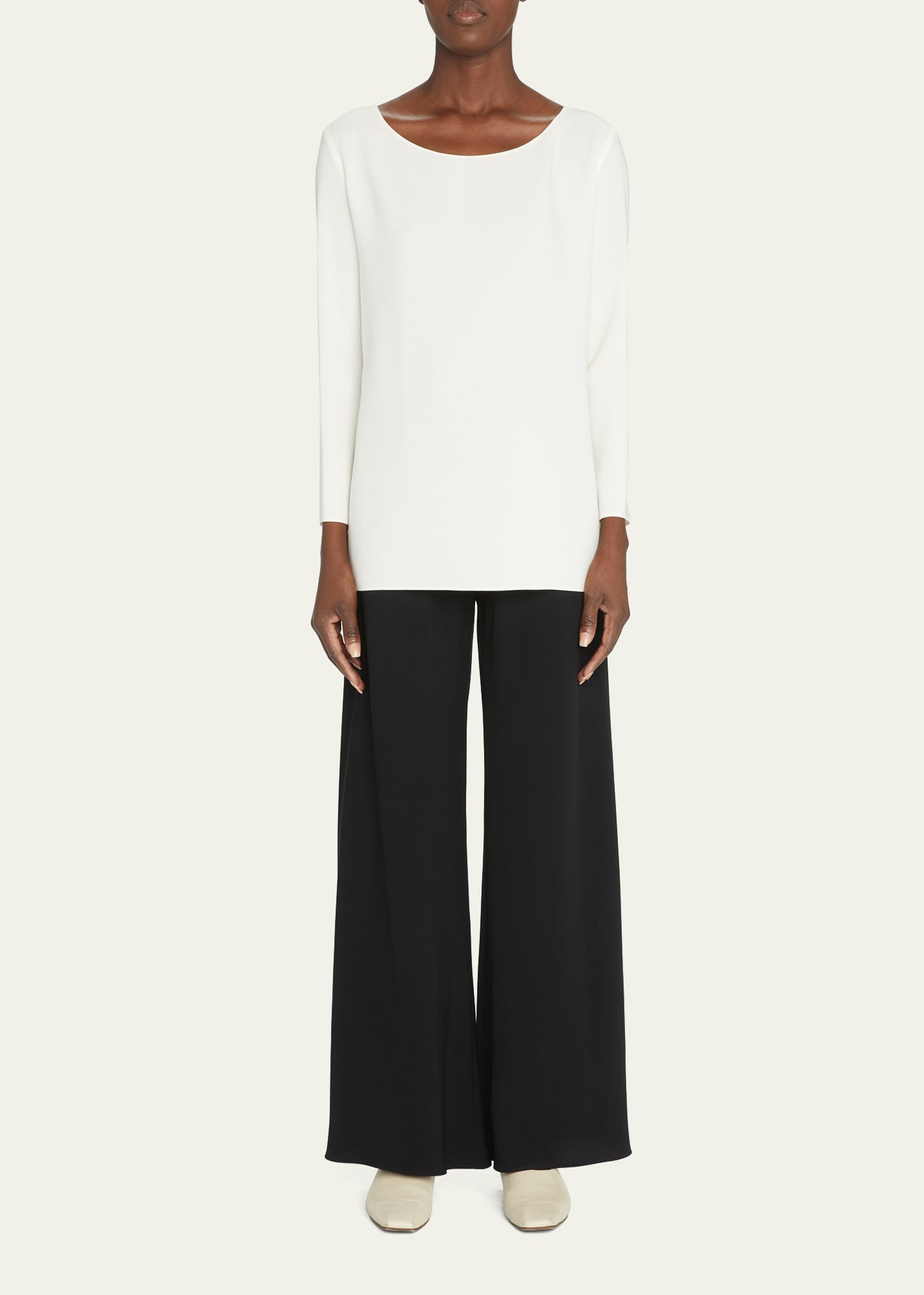 THE ROW Gala Wide-Leg Crepe Pants - Bergdorf Goodman THE ROW Gala Wide-Leg Crepe Pants - Bergdorf Goodman