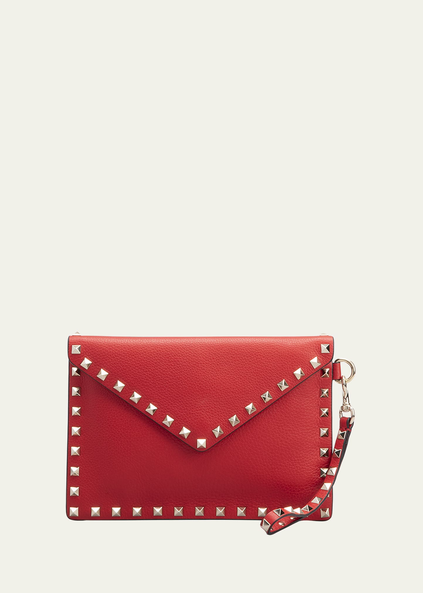 Valentino Rockstud V-Flap Pouch Clutch Bag