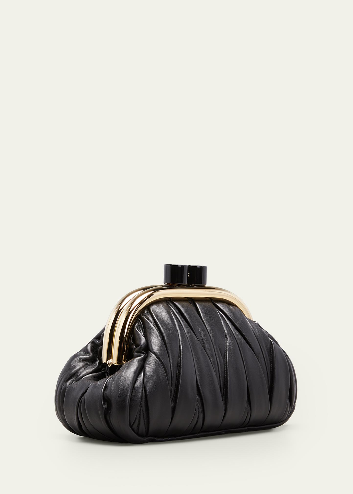 Miu Miu Belle Ruched Kiss-Lock Clutch Bag - Bergdorf Goodman