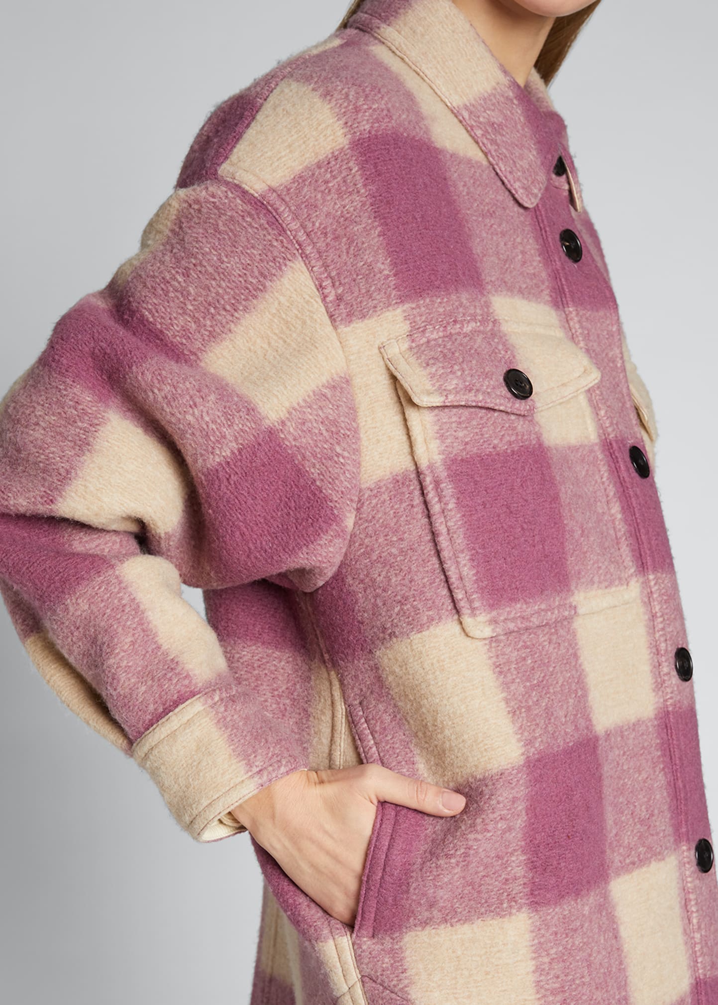 Etoile Isabel Marant Harveli Plaid Wool Coat - Bergdorf Goodman
