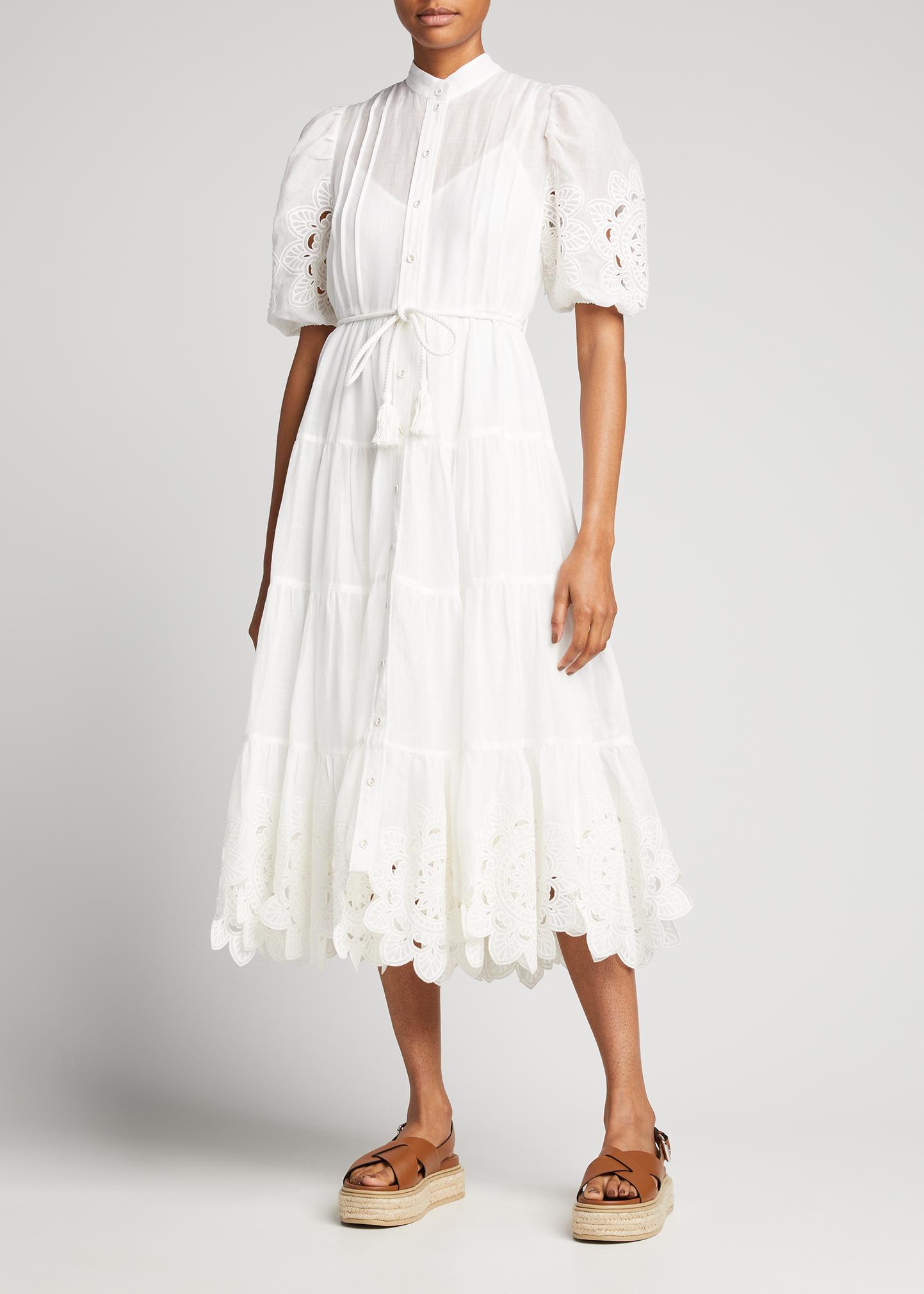 Zimmermann Teddy Scallop Frill Midi Dress - Bergdorf Goodman display picture 1