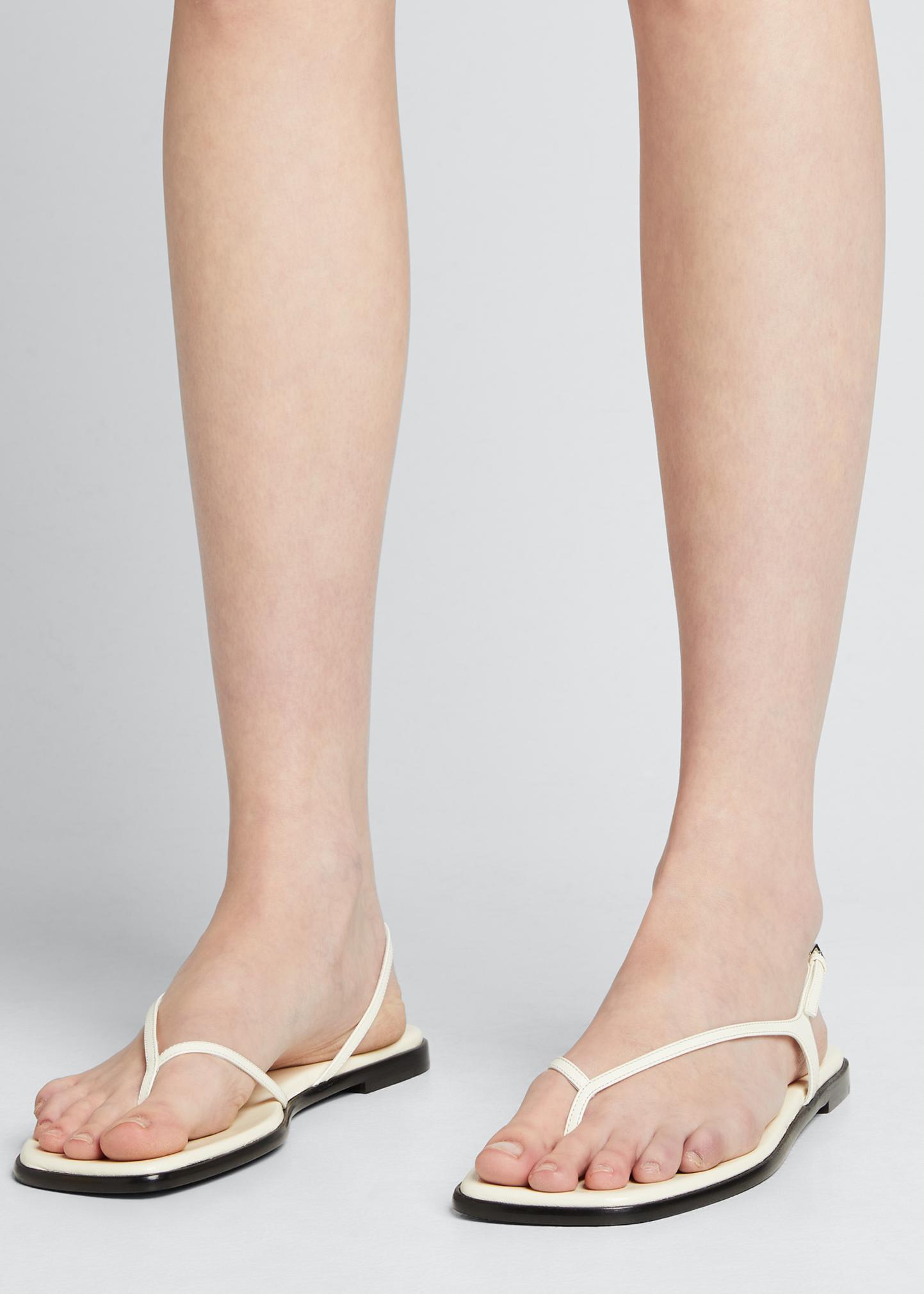 THE ROW Constance Leather Flat Slingback Sandals - Bergdorf Goodman