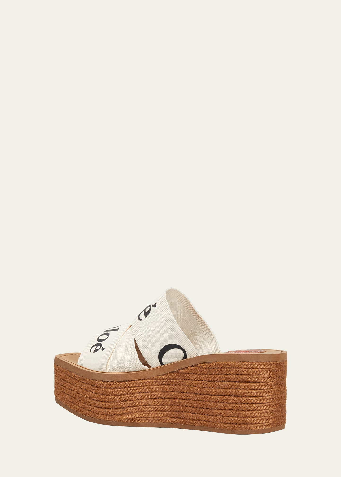 Chloe Woody Logo Canvas Wedge Espadrilles - Bergdorf Goodman