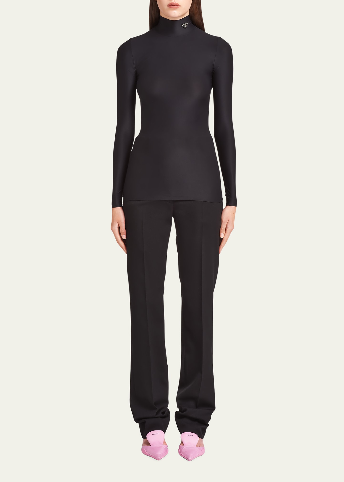 Prada Jersey Turtleneck Top - Bergdorf Goodman