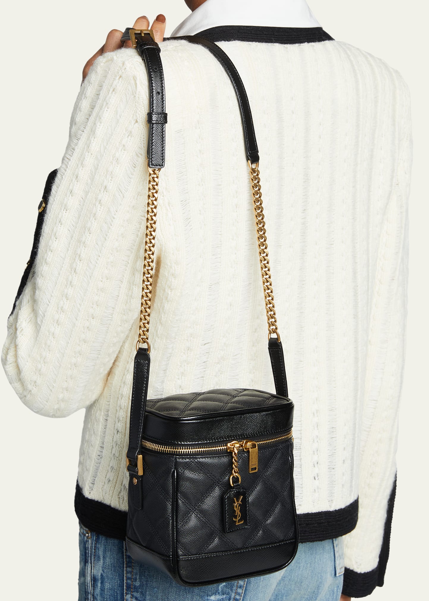 ☆人気☆【SAINT LAURENT】☆80's ヴァニティ キルティン.グ☆ Saint Laurent 80S Vanity YSL Crossbody Bag in Quilted