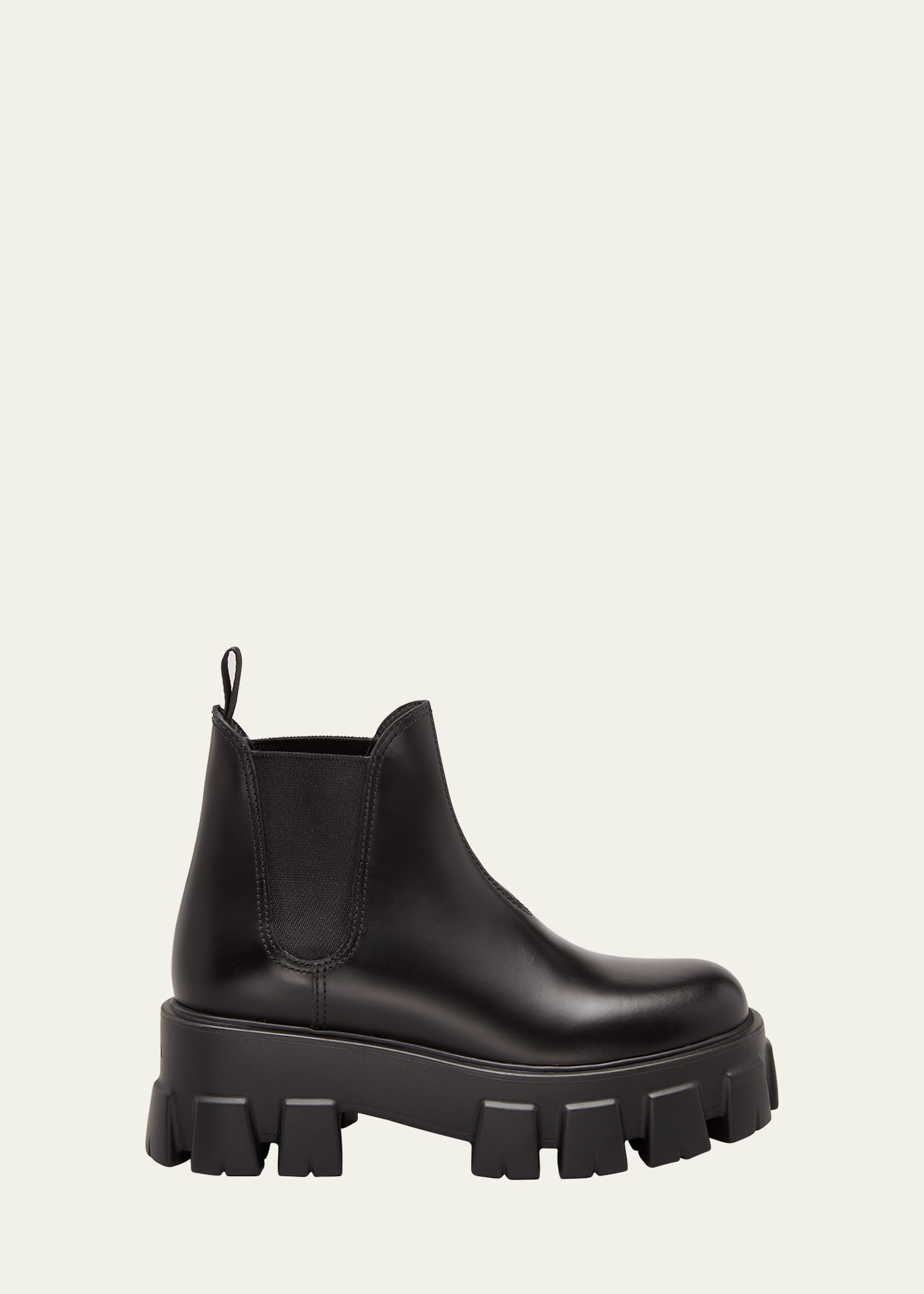 Prada 55 2025 leather ankle boots