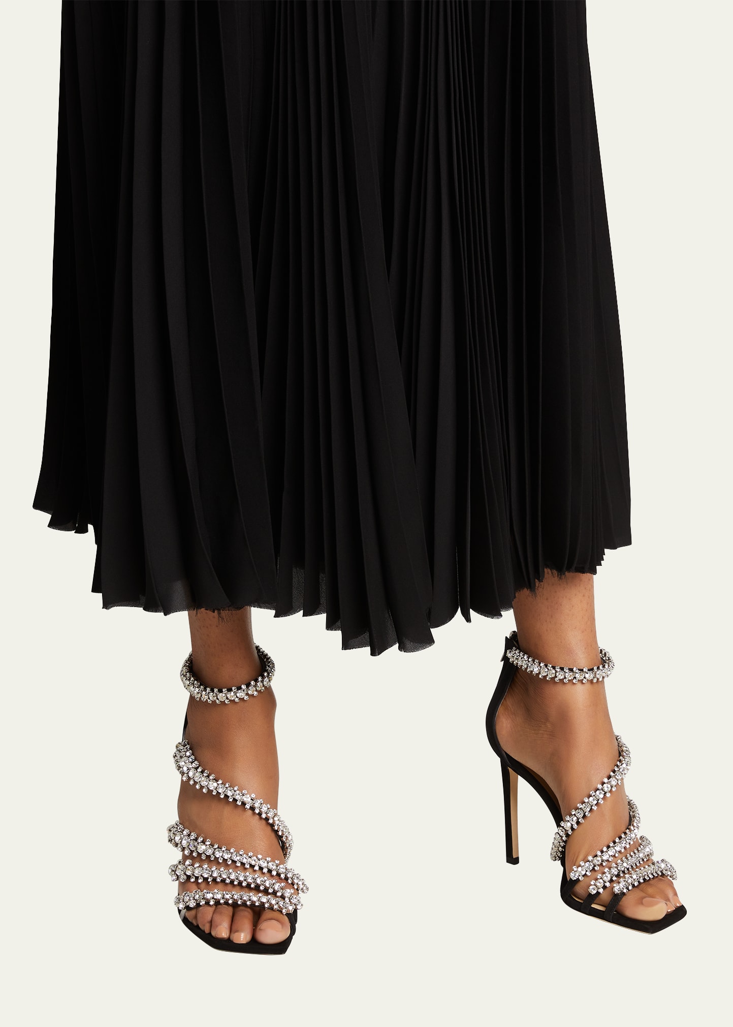 Jimmy Choo Josefine Crystal Strappy Cocktail Stiletto Sandals