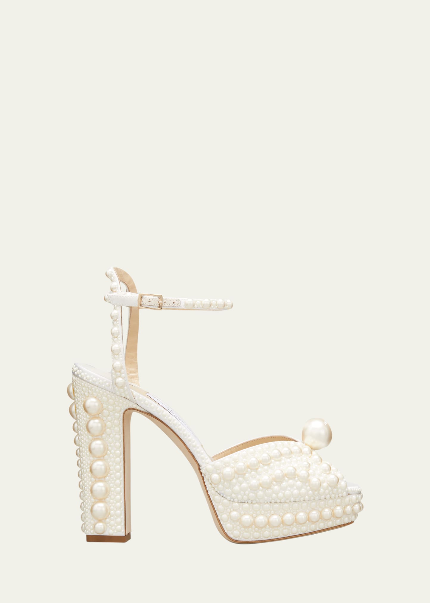 Jimmy Choo Sacaria 120mm Pearly-Stud Platform Sandals - Bergdorf