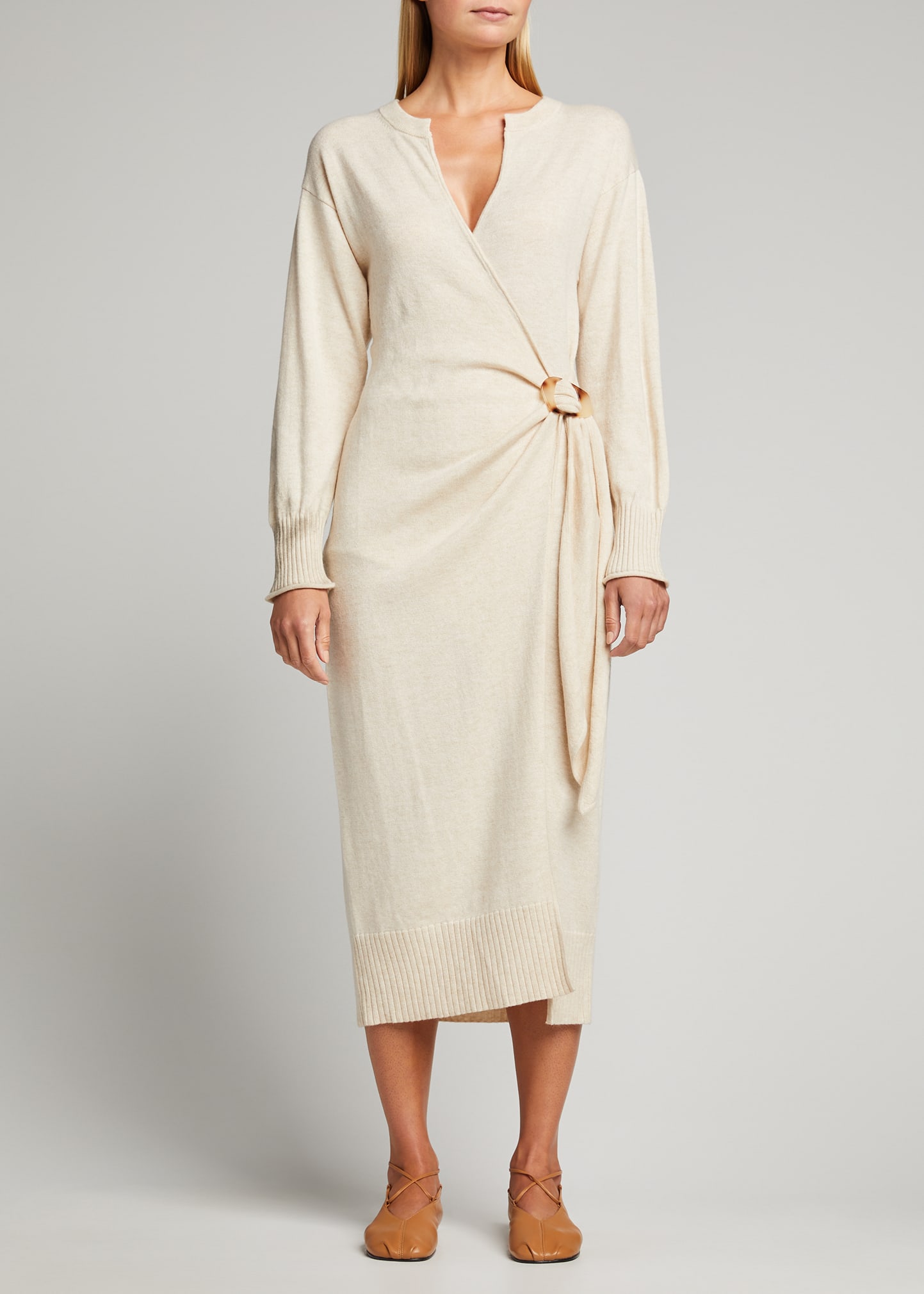 elaine cupro ribbed wrap dress