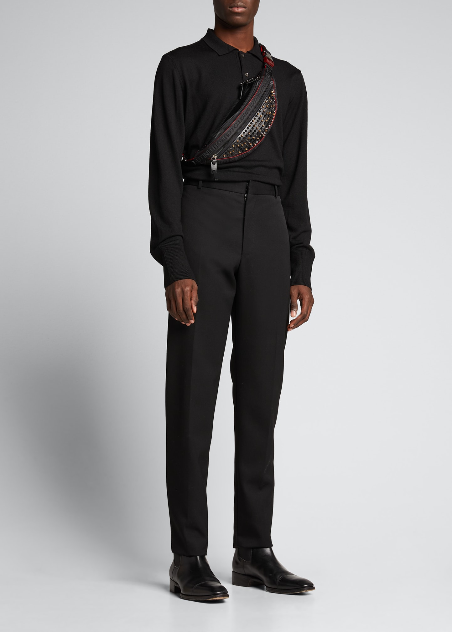 Christian Louboutin Men's ParisNYC Spiked Logo Belt Bag - Bergdorf