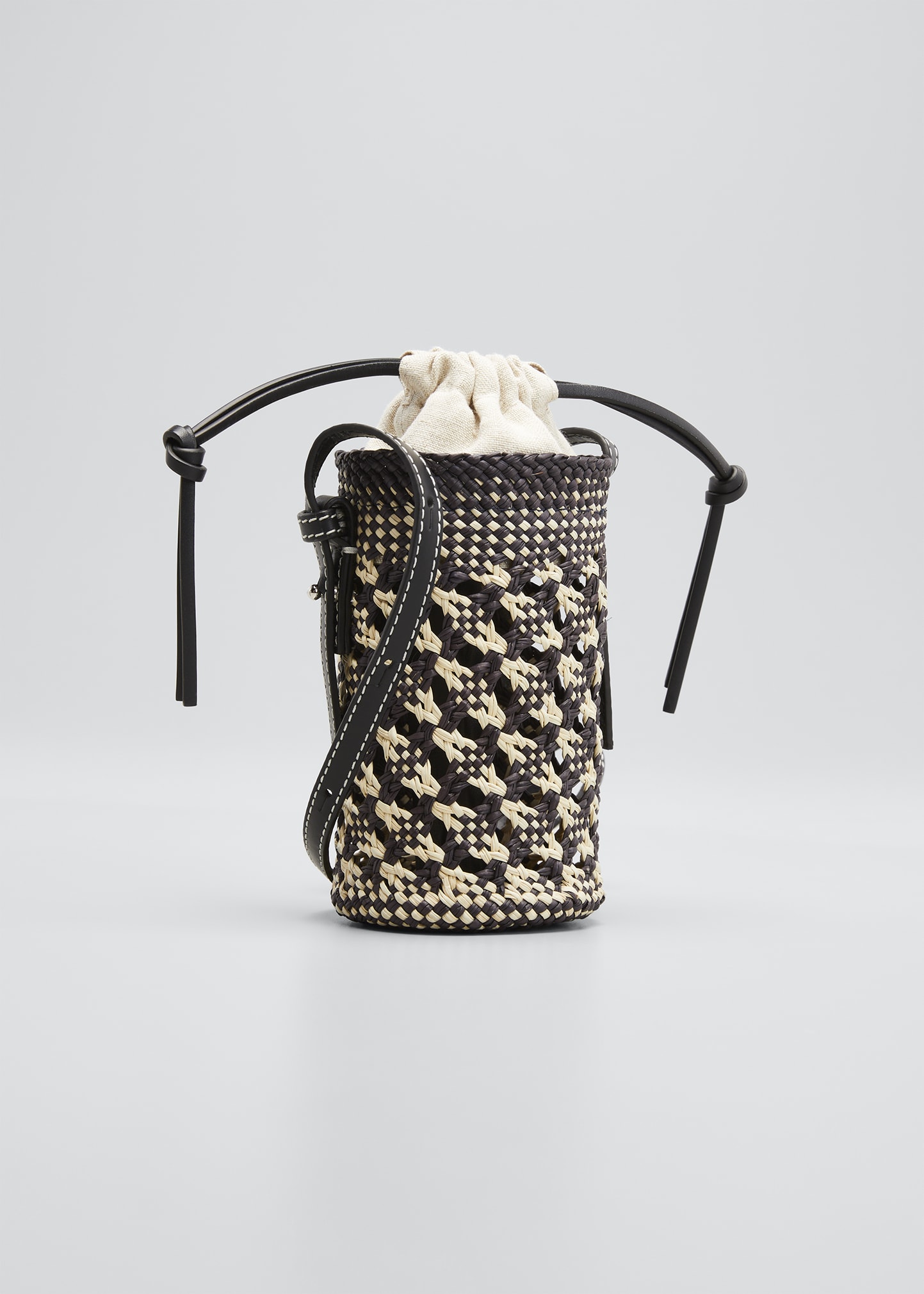 Loewe x Paula's Ibiza Bicolor Woven Cylinder Pocket