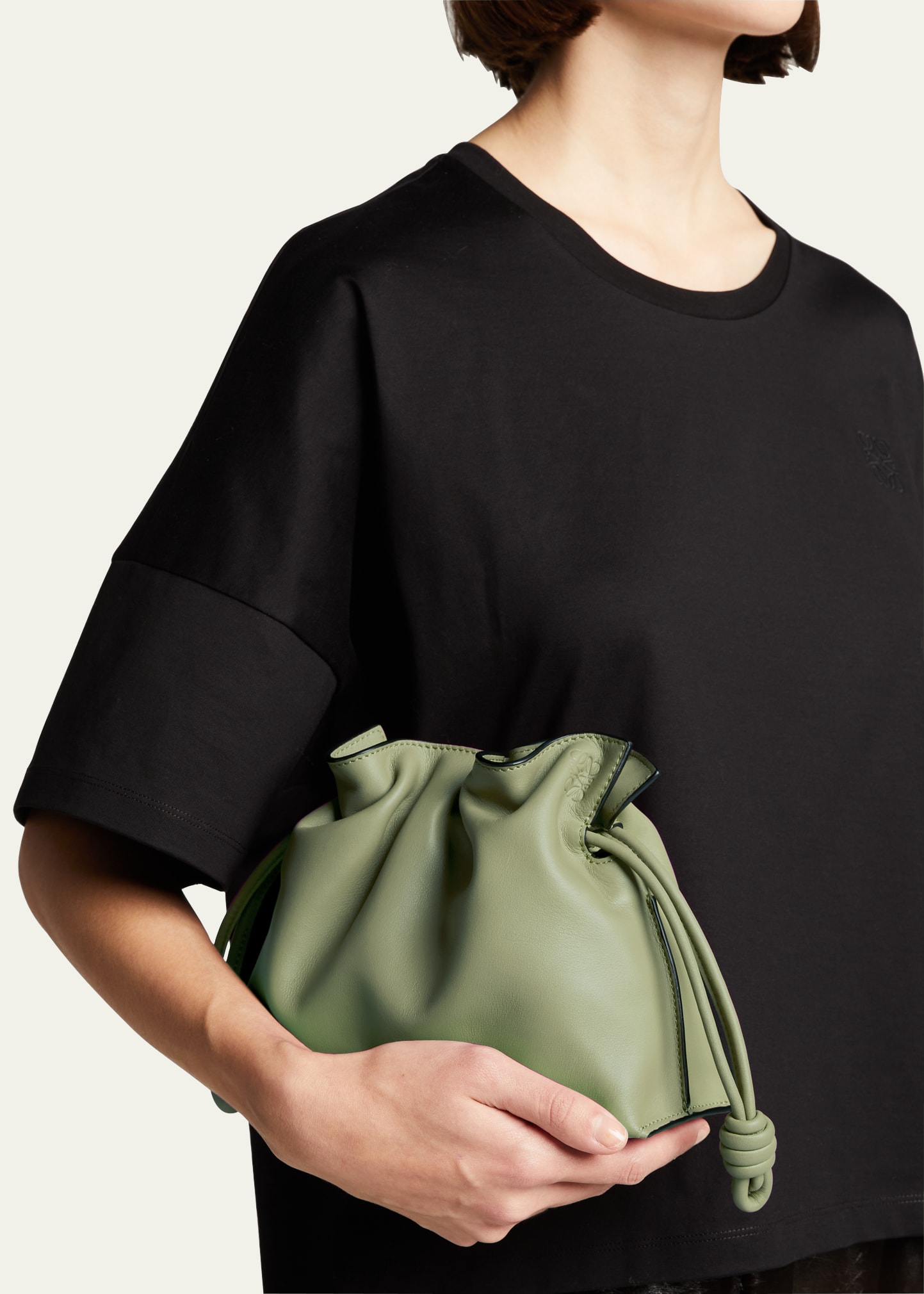 Loewe Flamenco Mini Clutch Bag in Napa Leather with Blind Embossed