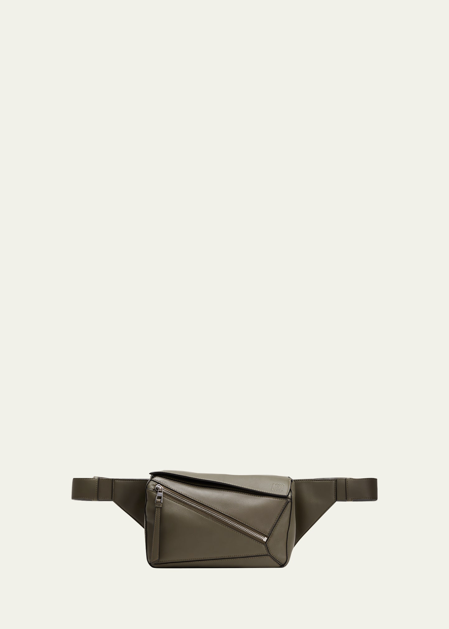 Loewe Mini Puzzle Leather Belt Bag in Black