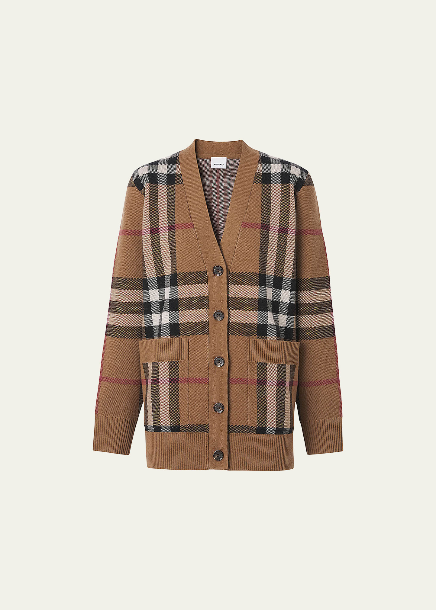 Burberry Willah Check Oversized Cardigan - Bergdorf Goodman