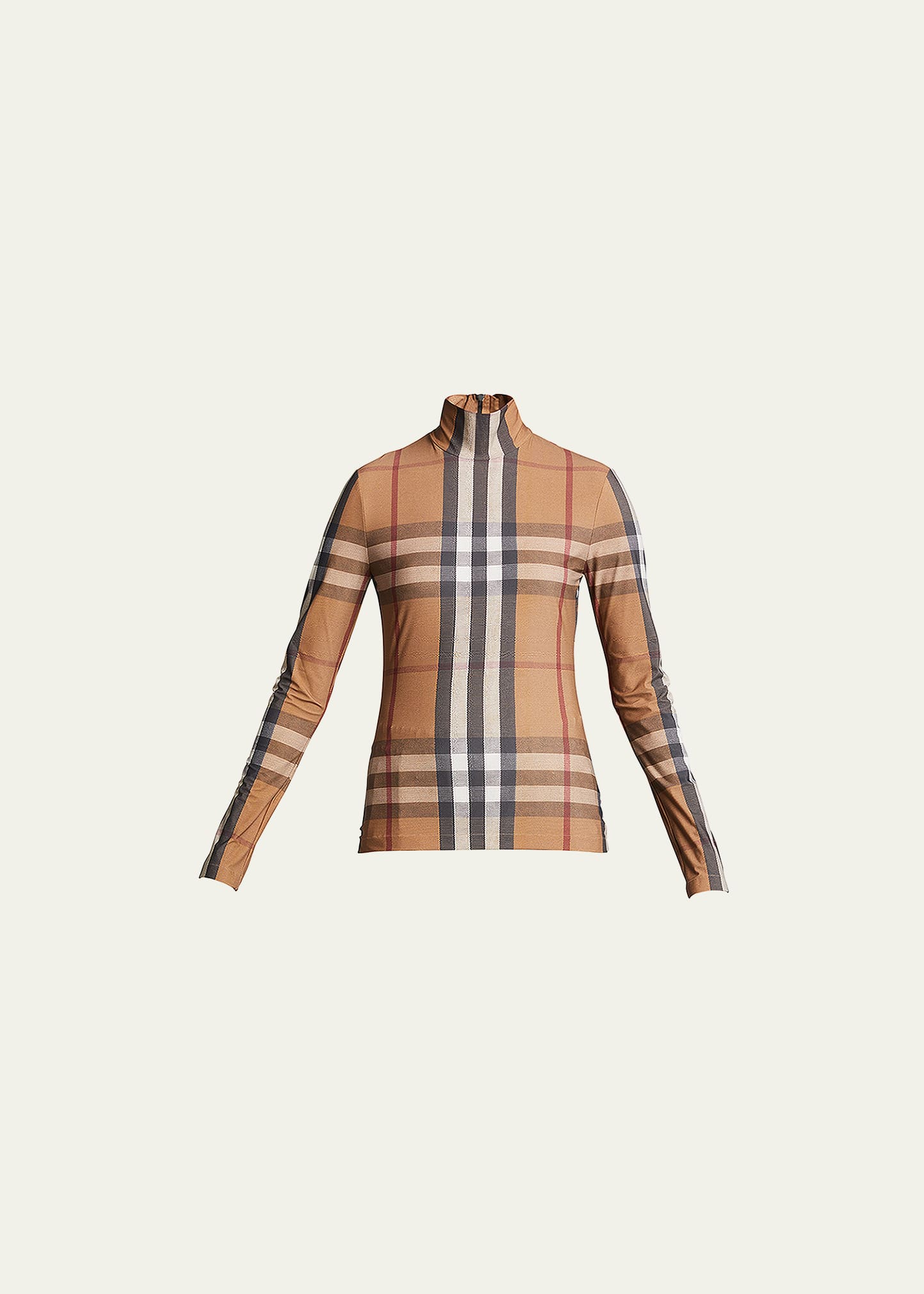 Burberry Emery Check Turtleneck Top - Bergdorf Goodman
