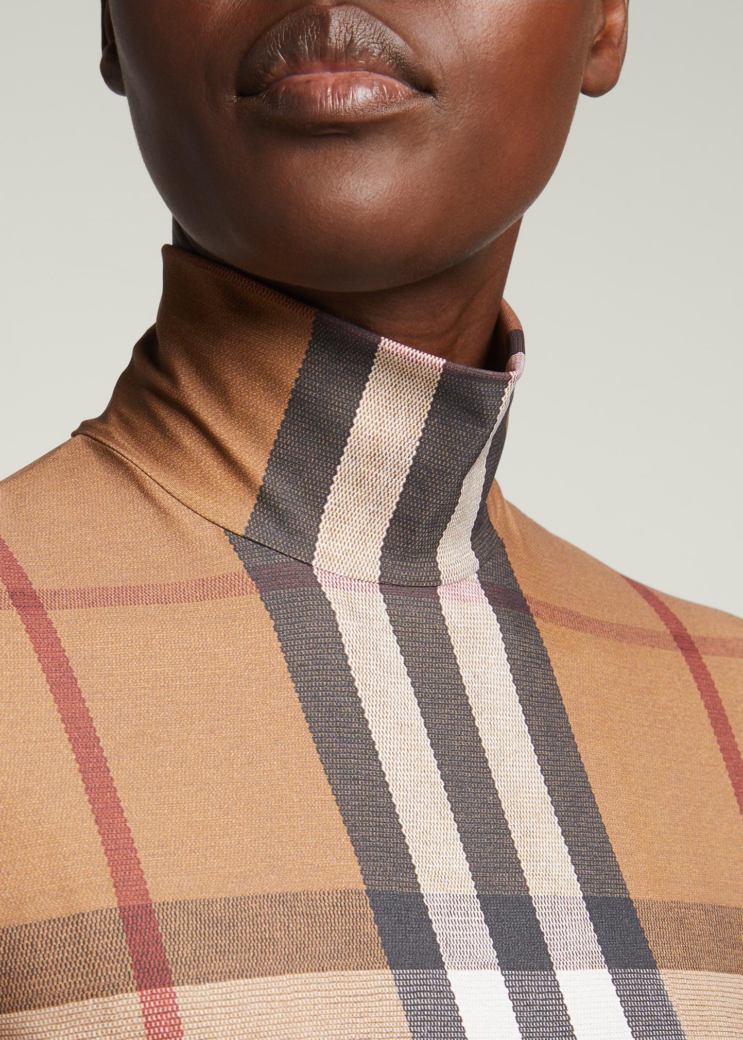 Burberry Emery Check Turtleneck Top - Bergdorf Goodman
