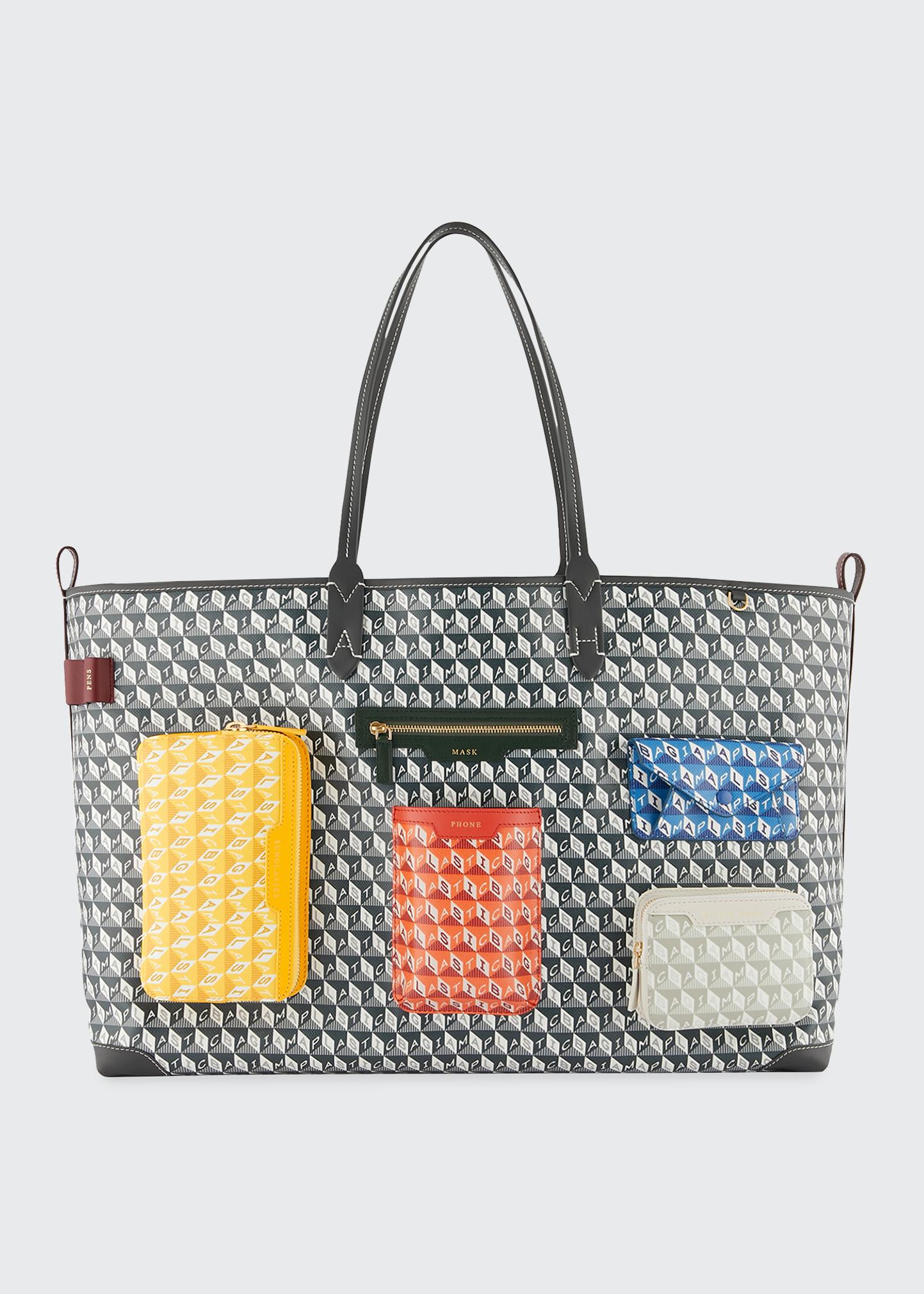 Anya Hindmarch I Am A Plastic XL Multi-Pocket Monogram Recycled