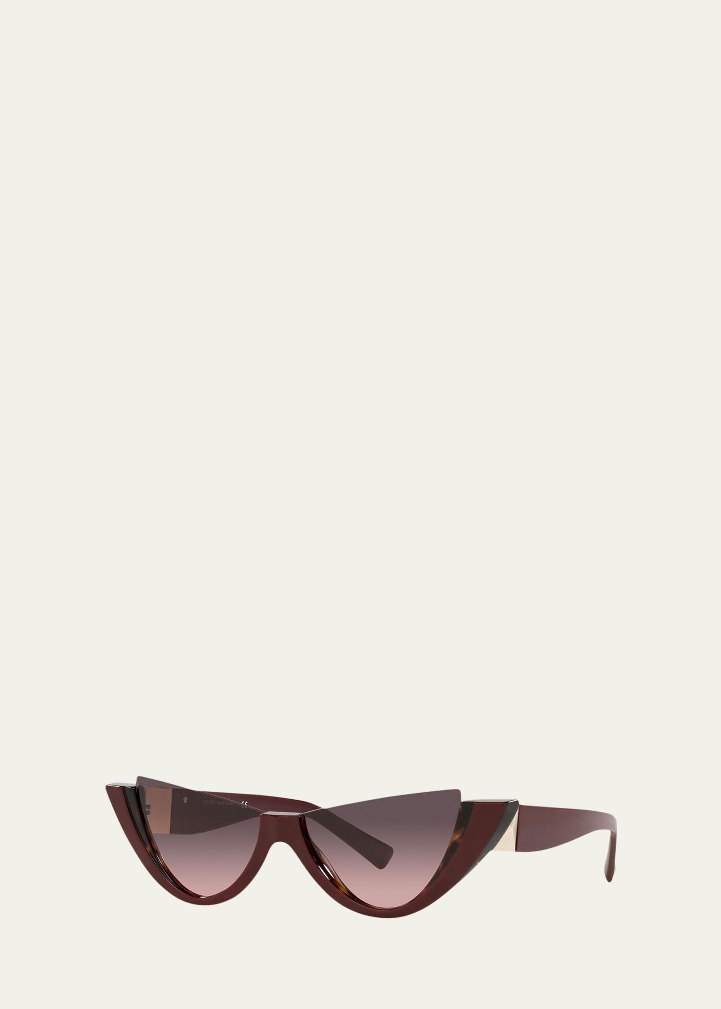 Valentino Off-White Cat-Eye Sunglasses Valentino Ivory Cat Eye Sunglasses main image 2