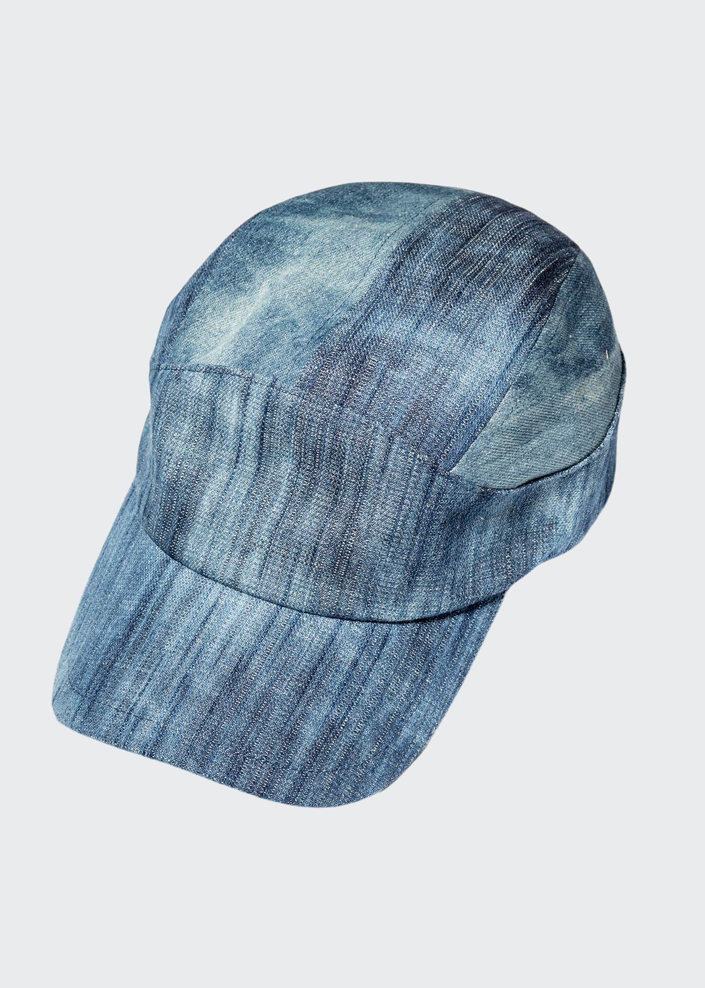 LELE SADOUGHI NWT AUTHENTIC FADED DENIM BOW EMBELLISHED DENIM BASEBALL CAP. Lele Sadoughi Faded Denim Bow Embellished Denim Baseball Cap  main image 3