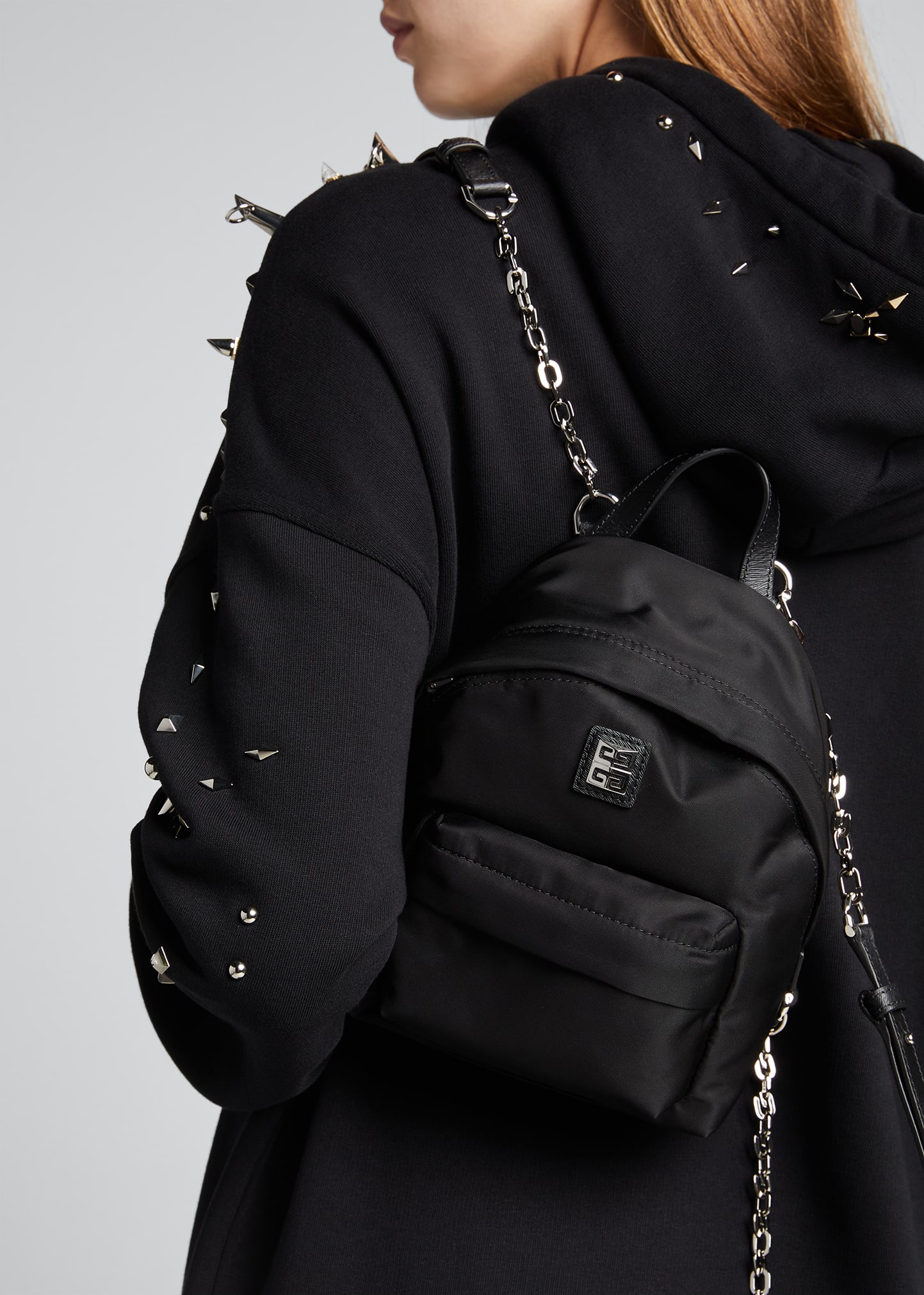 givenchy mini 4g backpack Canvas Tote Shopping Bag Black powder pink Givenchy Mini 4G Light Backpack
