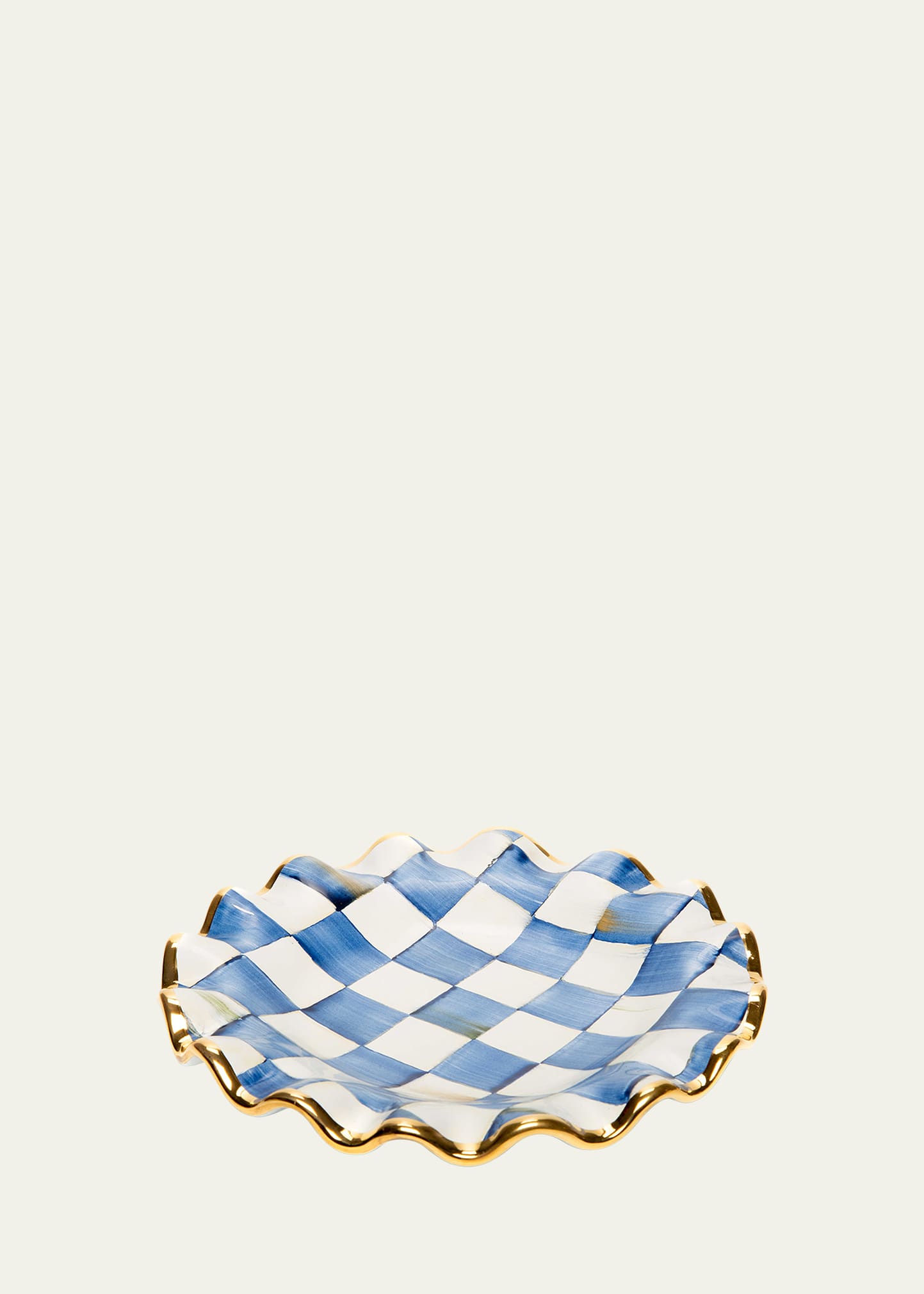 MacKenzie-Childs Royal Check Fluted Dessert Plate