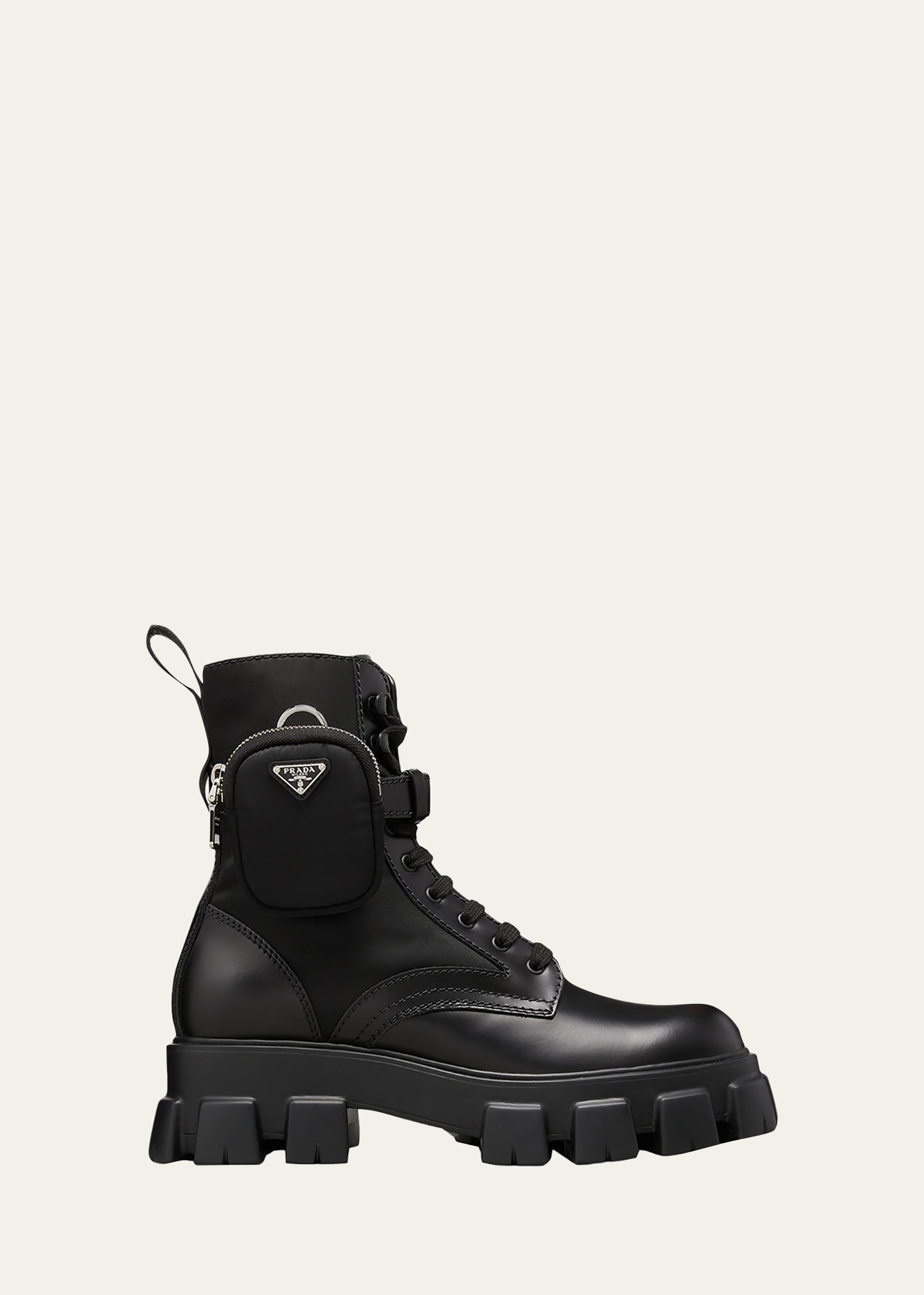 Men's Re-Nylon & Leather Zip Pocket Combat Boots