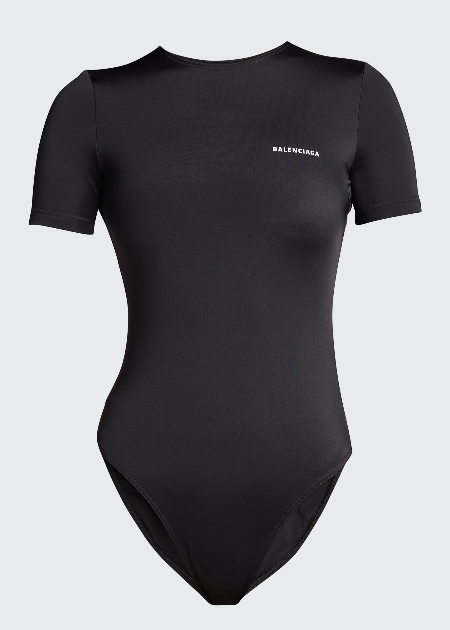 Balenciaga Logo One-Piece Swimsuit w/ Open-Back - Bergdorf Goodman