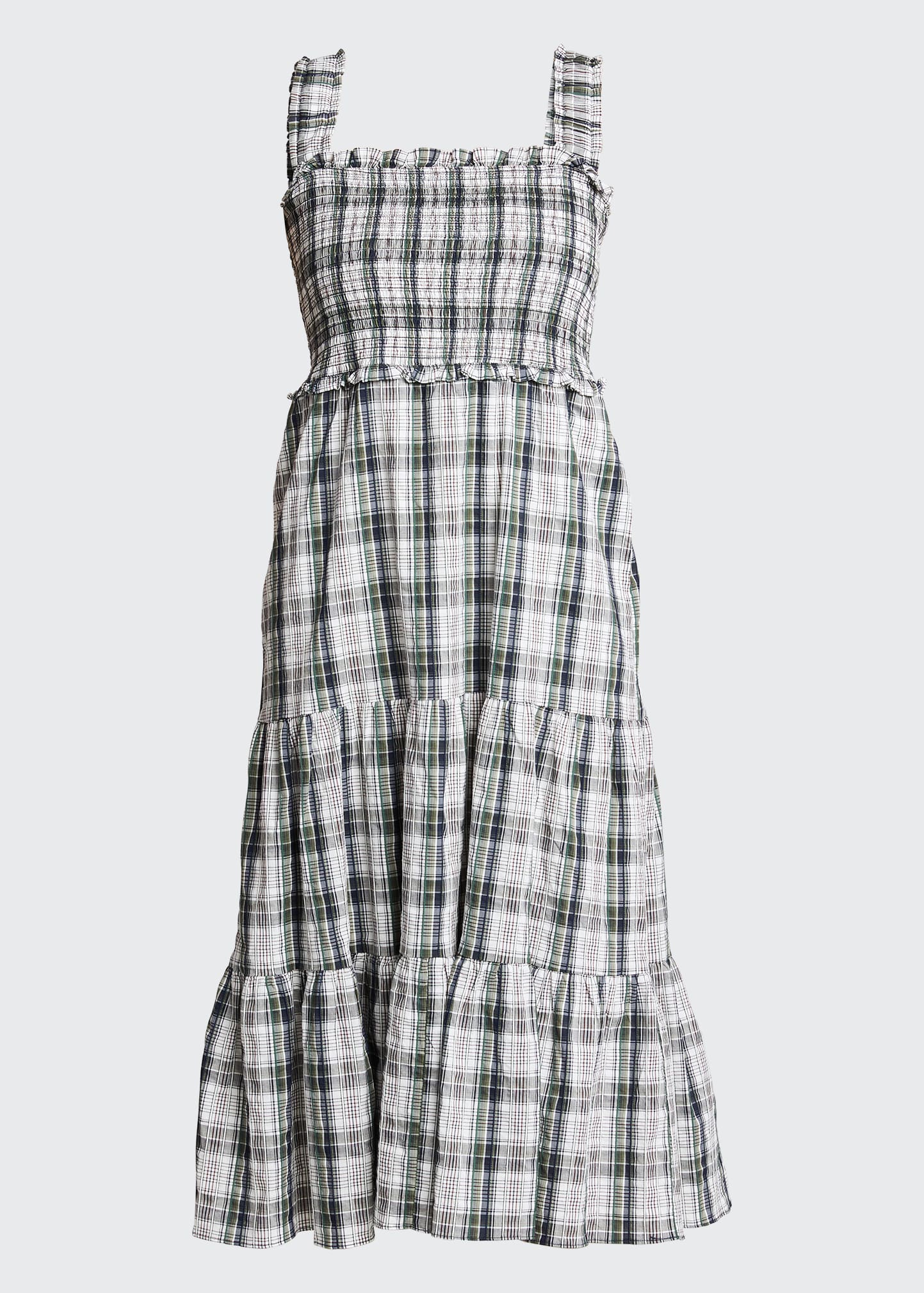 Veronica Beard Ziada Smocked Plaid Dress - Bergdorf Goodman