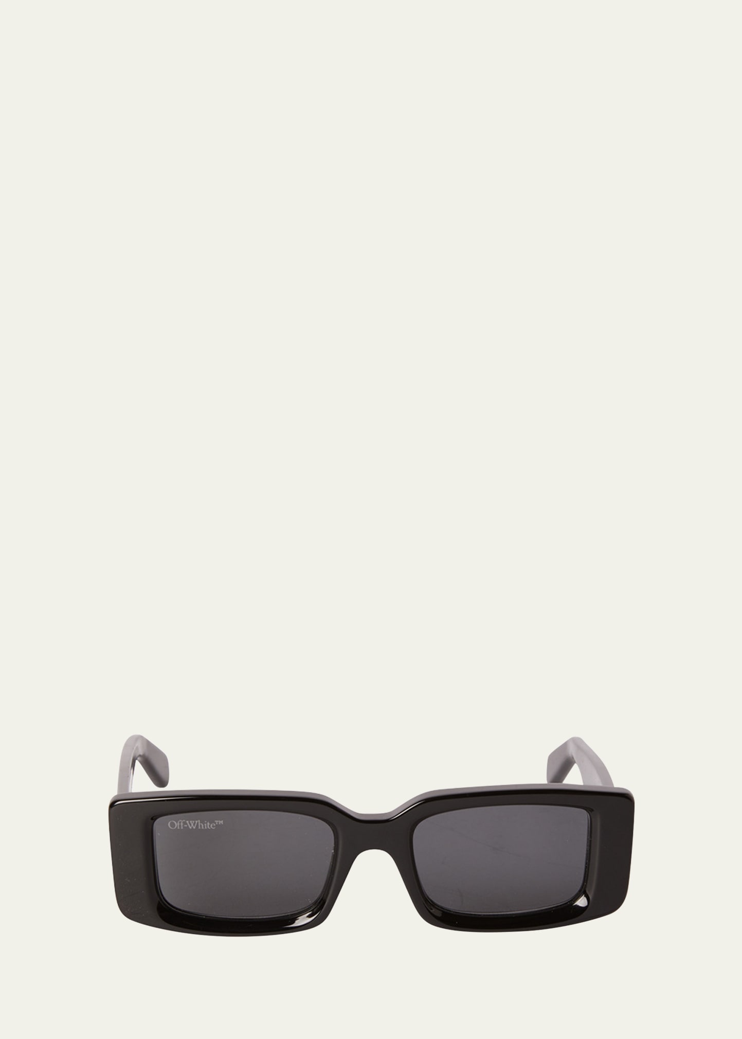 Off-White Men's Arthur Rectangle Sunglasses, Black/Dark Grey, Men's, Sunglasses Square Sunglasses