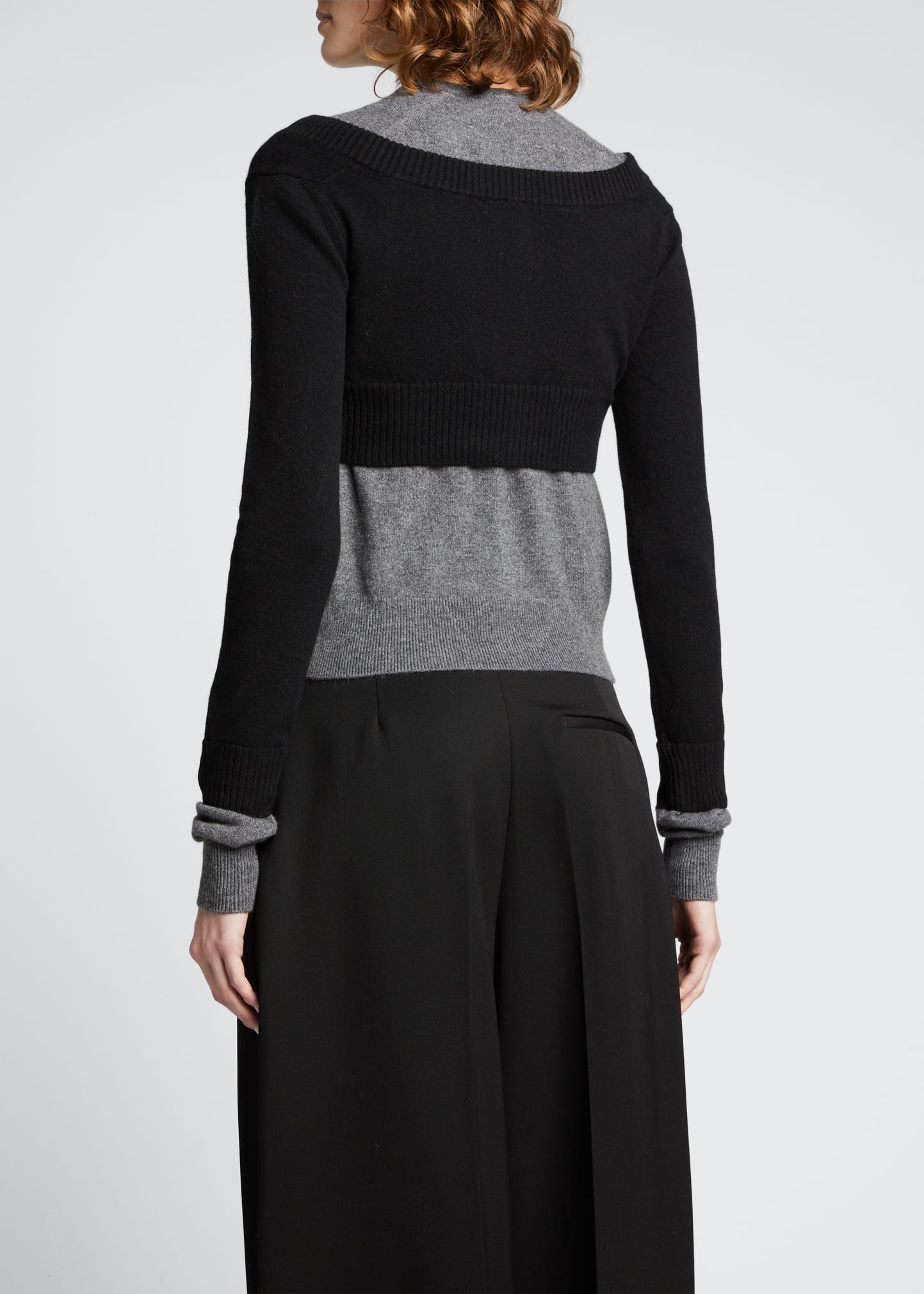 MERYLL ROGGE Double Layered Cashmere Crop Cardigan - Bergdorf Goodman