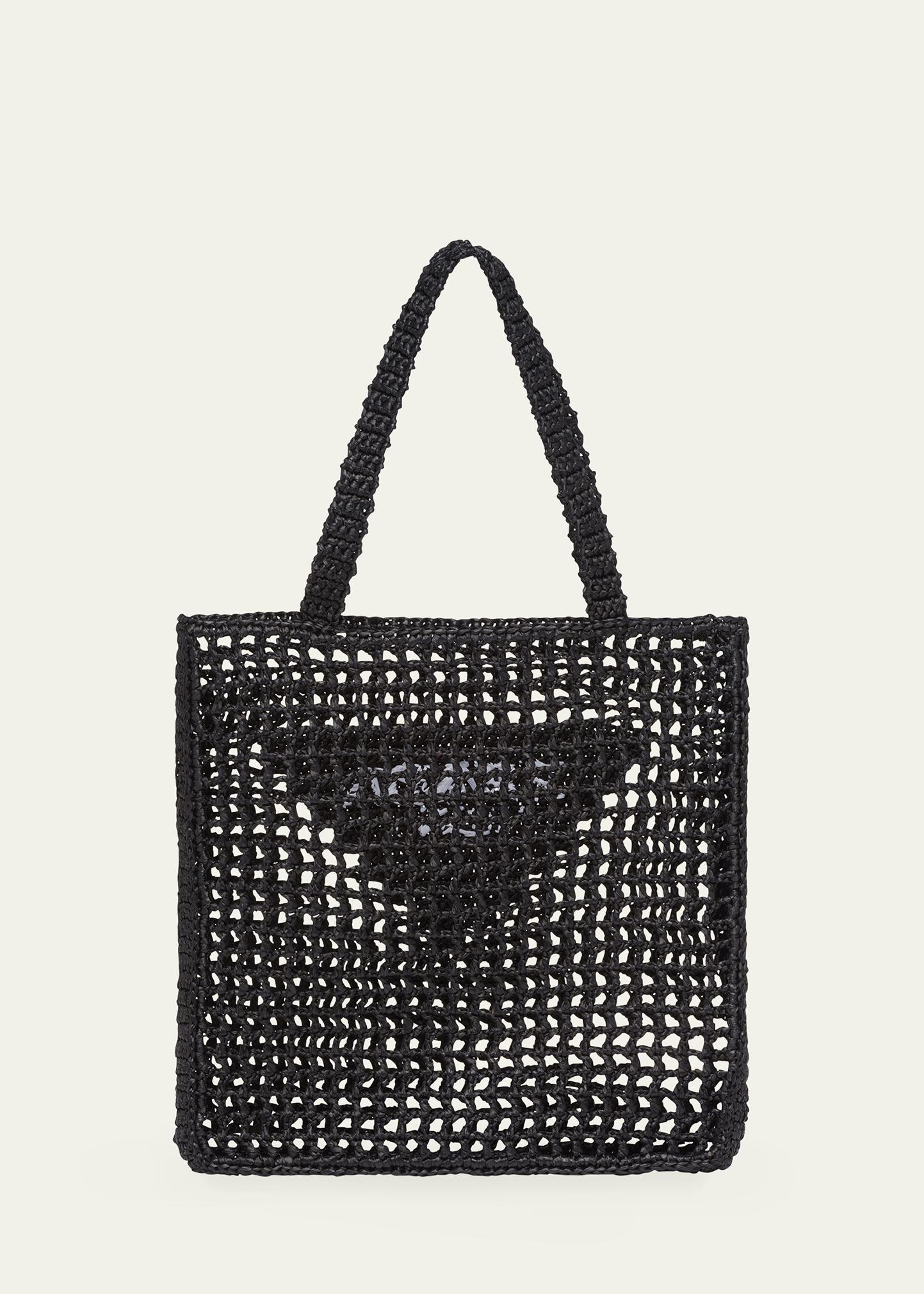 Prada Bicolor Woven Logo Shopper Tote Bag - Bergdorf Goodman