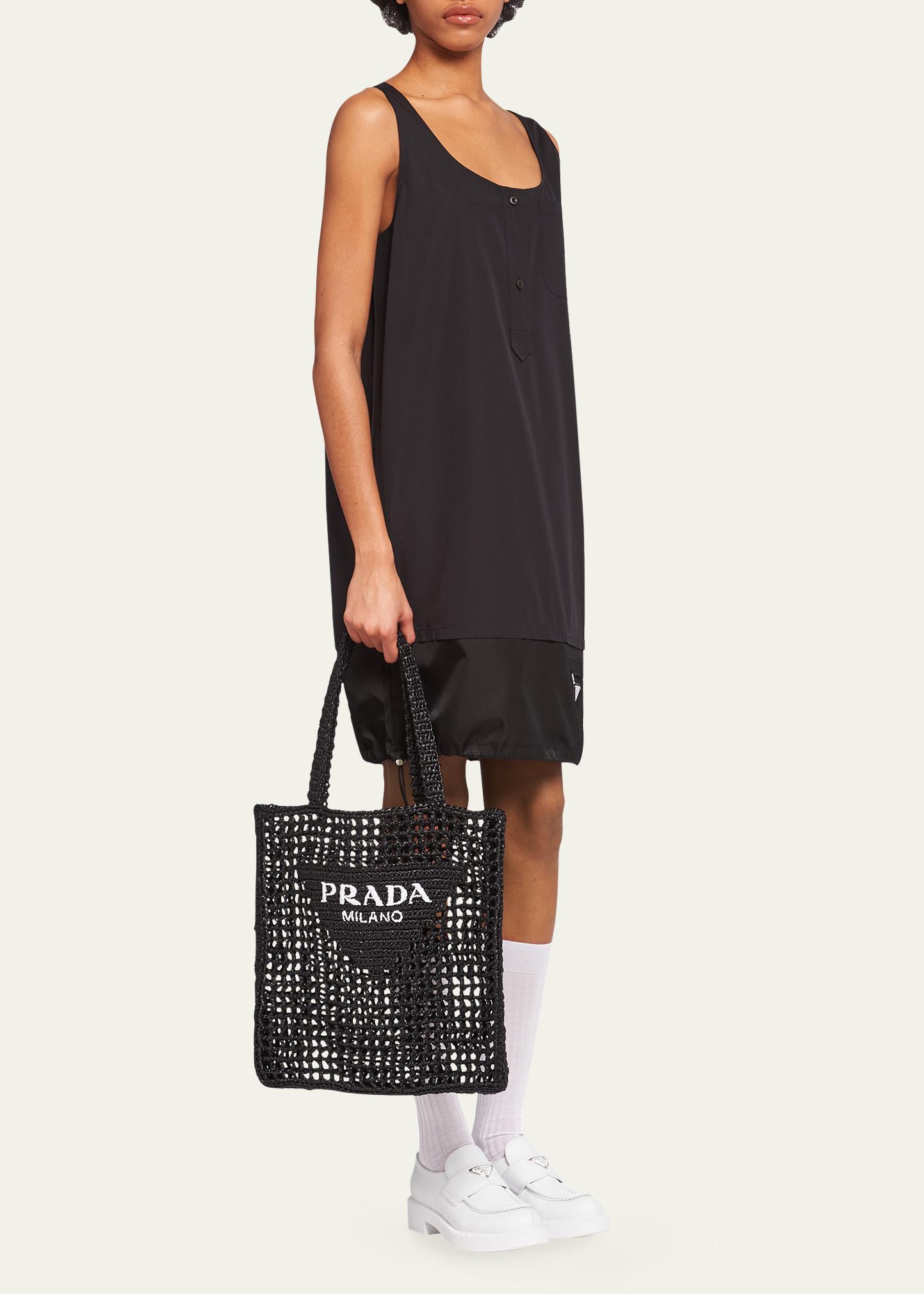 Prada Bicolor Woven Logo Shopper Tote Bag - Bergdorf Goodman