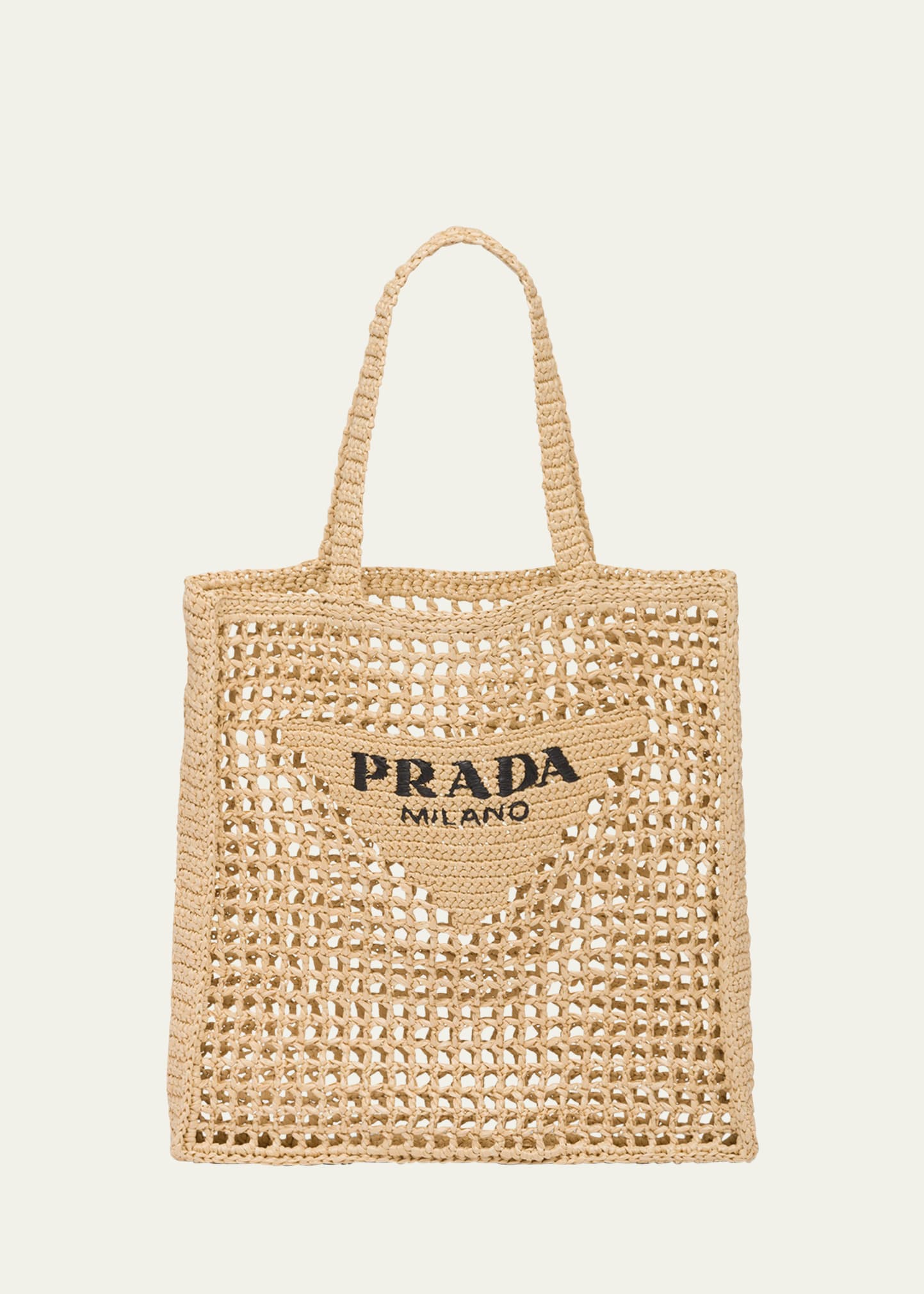 Prada Bicolor Woven Logo Shopper Tote Bag - Bergdorf Goodman