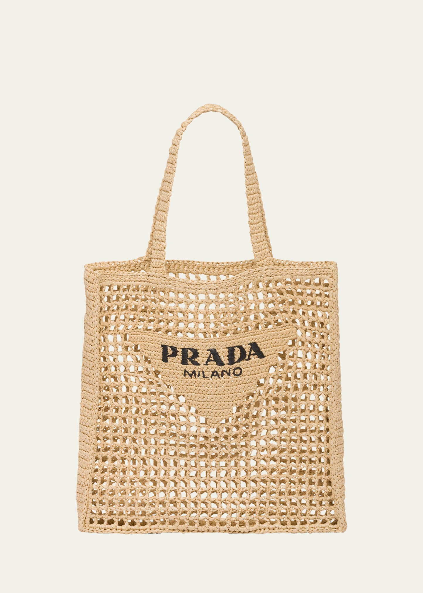 Prada Small Triangle-Embossed Shopper Tote Bag - Bergdorf Goodman