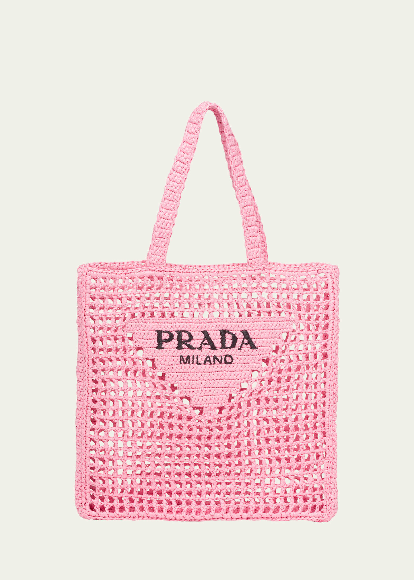 PRADA アートワーク トートバッグ Prada Bicolor Woven Logo Shopper Tote Bag - Bergdorf Goodman