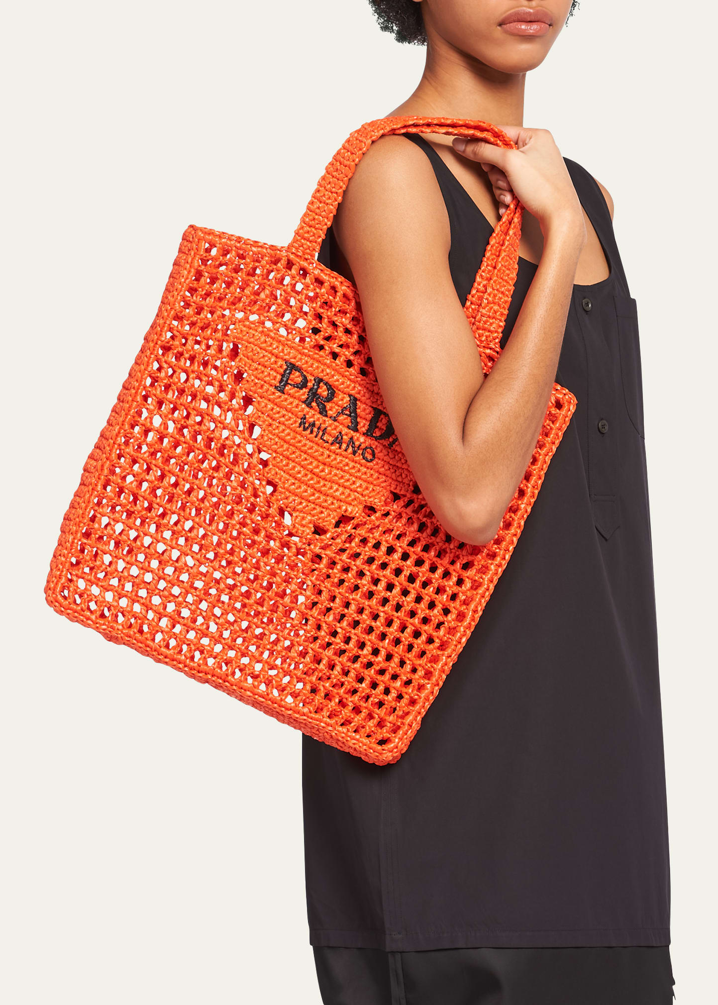 【関税＆送料込み】Prada Logo-AppliquAC Woven Tote Bag Prada Woven Fabric Tote Bag | Saks Fifth Avenue