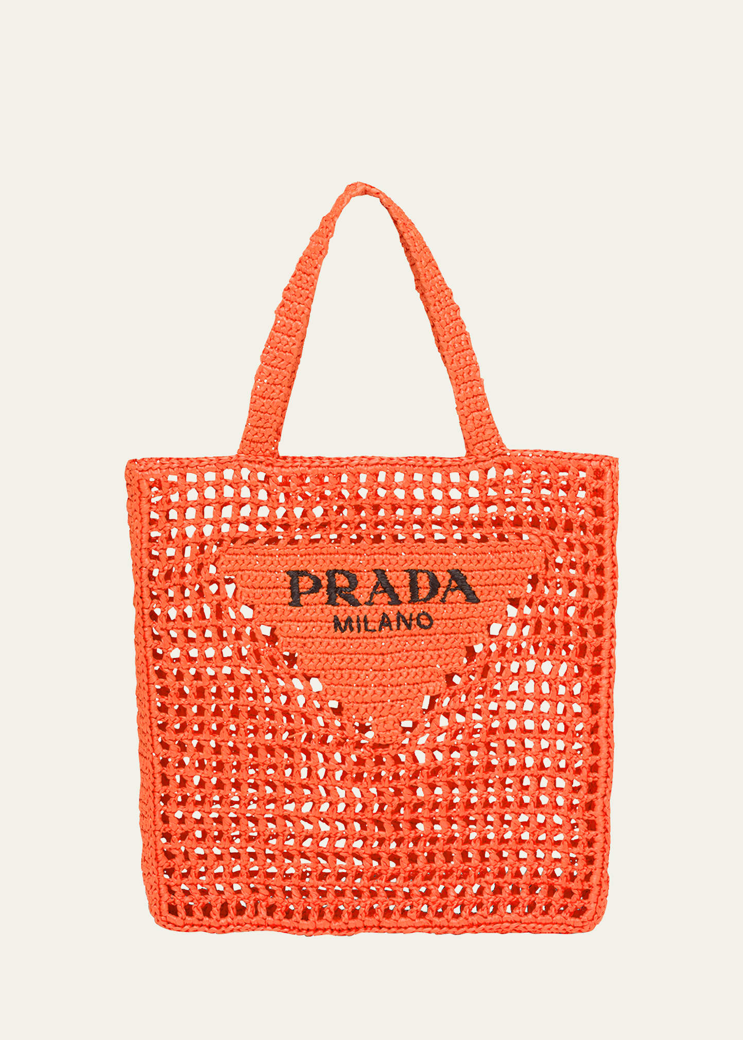 Prada Bicolor Woven Logo Shopper Tote Bag - Bergdorf Goodman