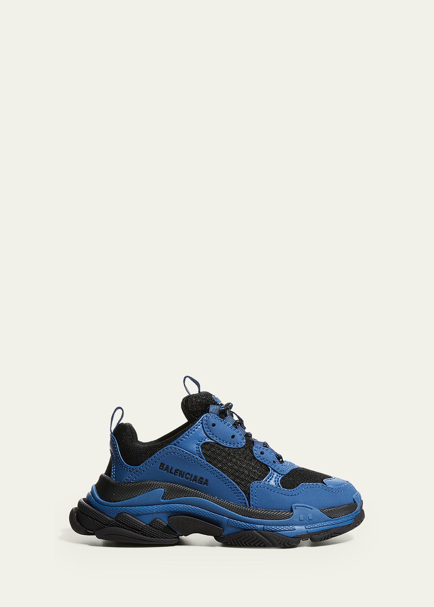 Balenciaga Kid's Triple S Two-Tone Chunky Sneakers, Toddler/Kids