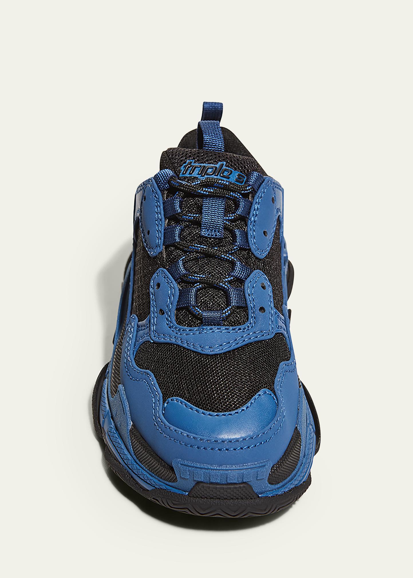 Balenciaga Kid's Triple S Two-Tone Chunky Sneakers, Toddler/Kids