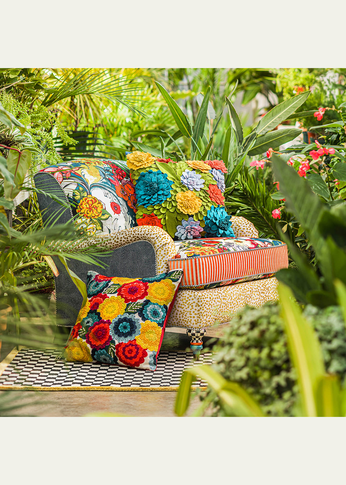 MacKenzie-Childs Check It Out Gold Rug, 3' x 5' - Bergdorf Goodman